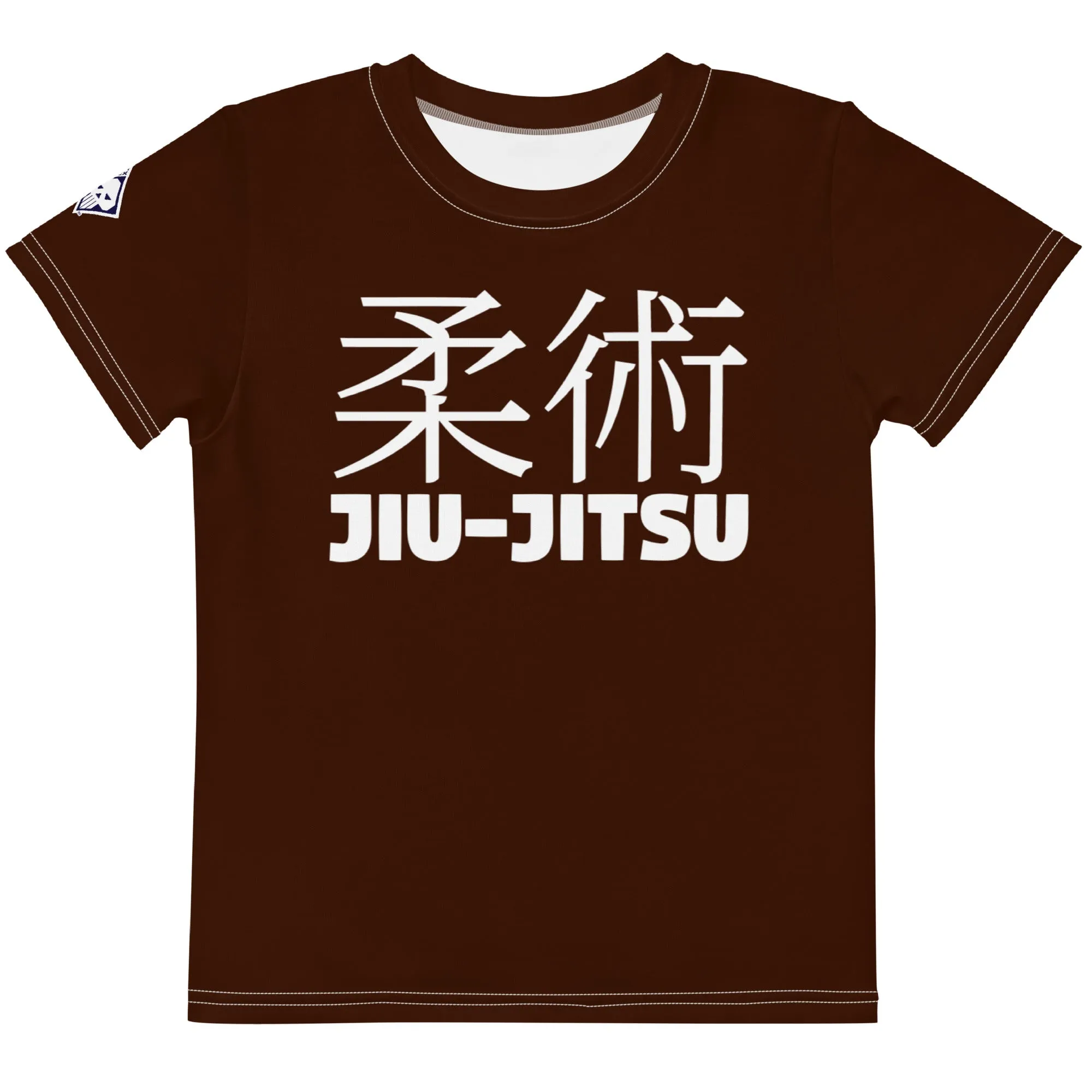 Beach Adventure: Girl's Short Sleeve Classic Jiu-Jitsu Rash Guard - Chocolate