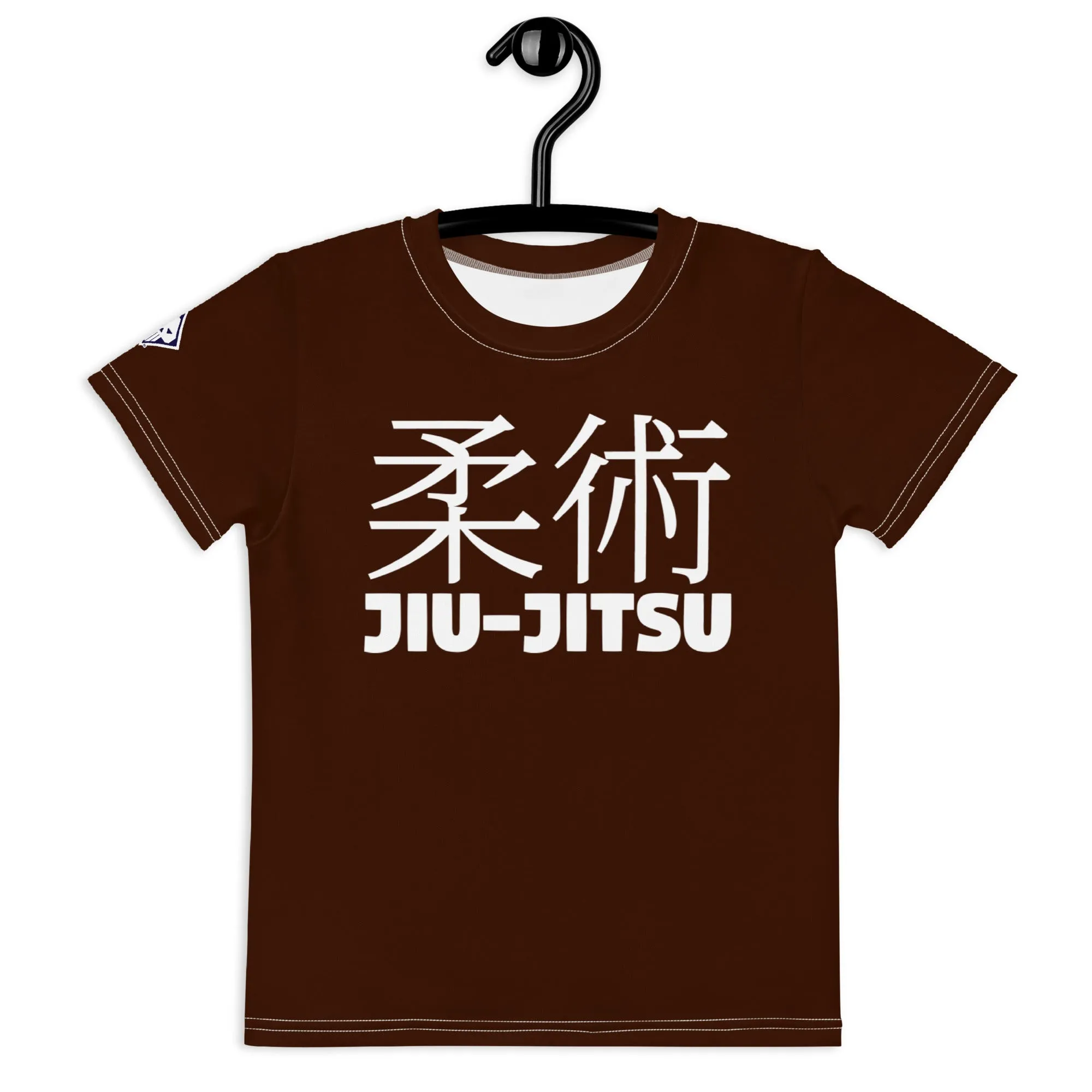 Beach Adventure: Girl's Short Sleeve Classic Jiu-Jitsu Rash Guard - Chocolate