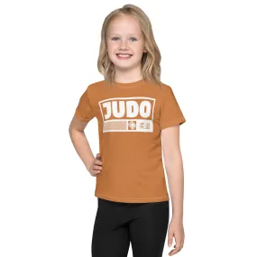 Beach Day Favorite: Girl's Short Sleeve Judo Rash Guard - Raw Sienna