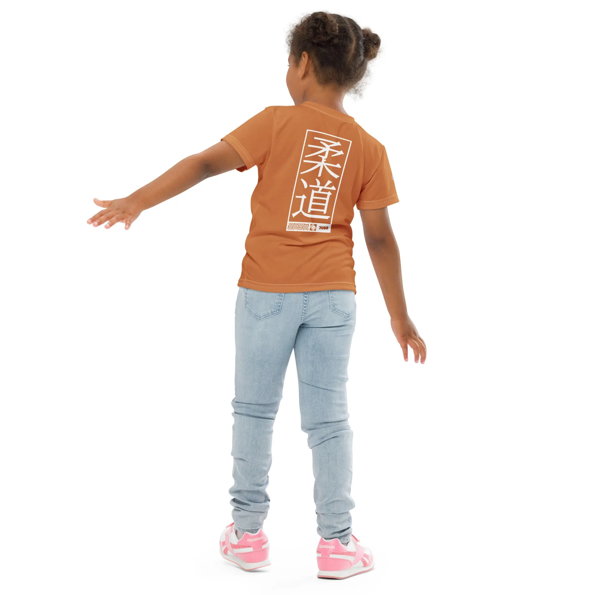 Beach Day Favorite: Girl's Short Sleeve Judo Rash Guard - Raw Sienna