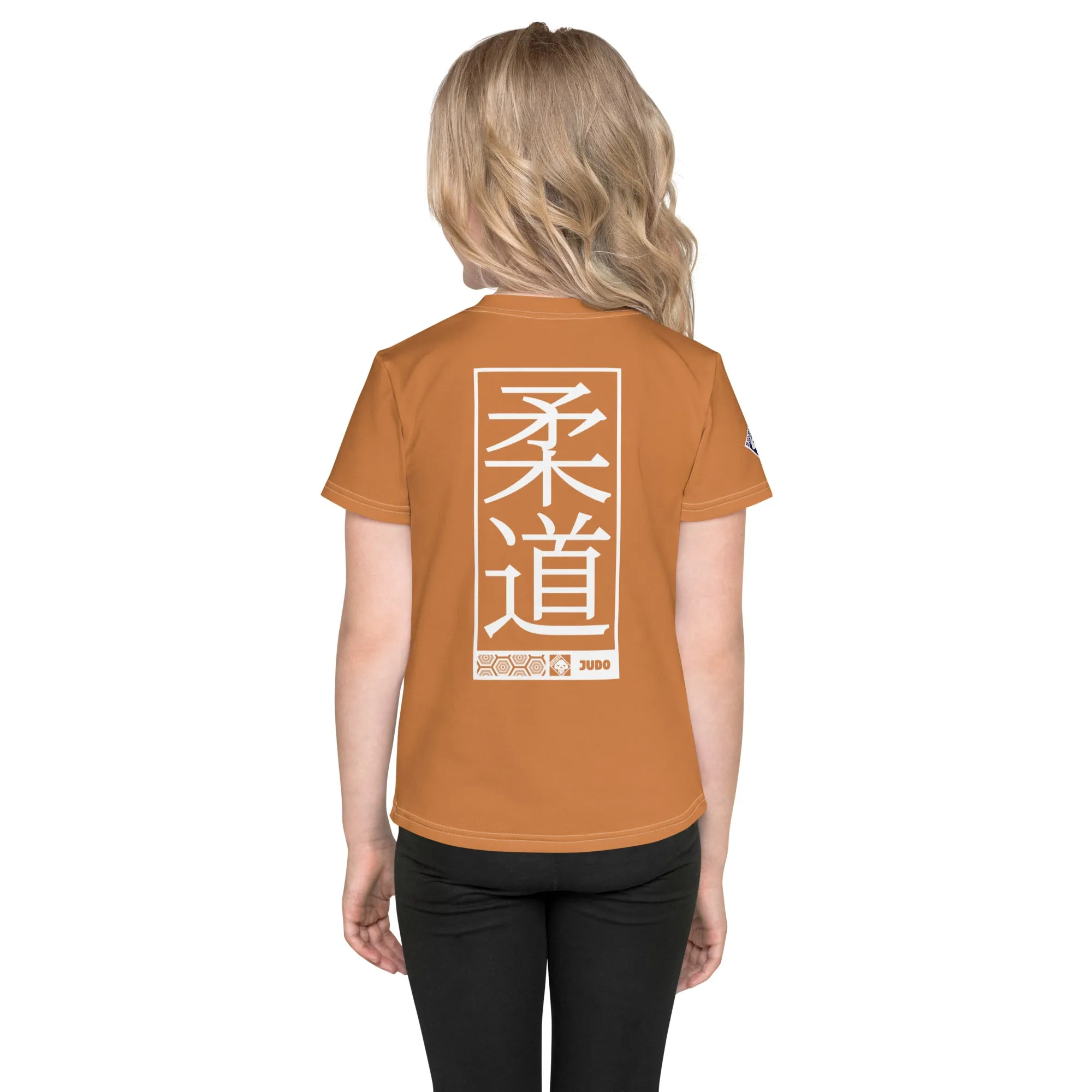 Beach Day Favorite: Girl's Short Sleeve Judo Rash Guard - Raw Sienna