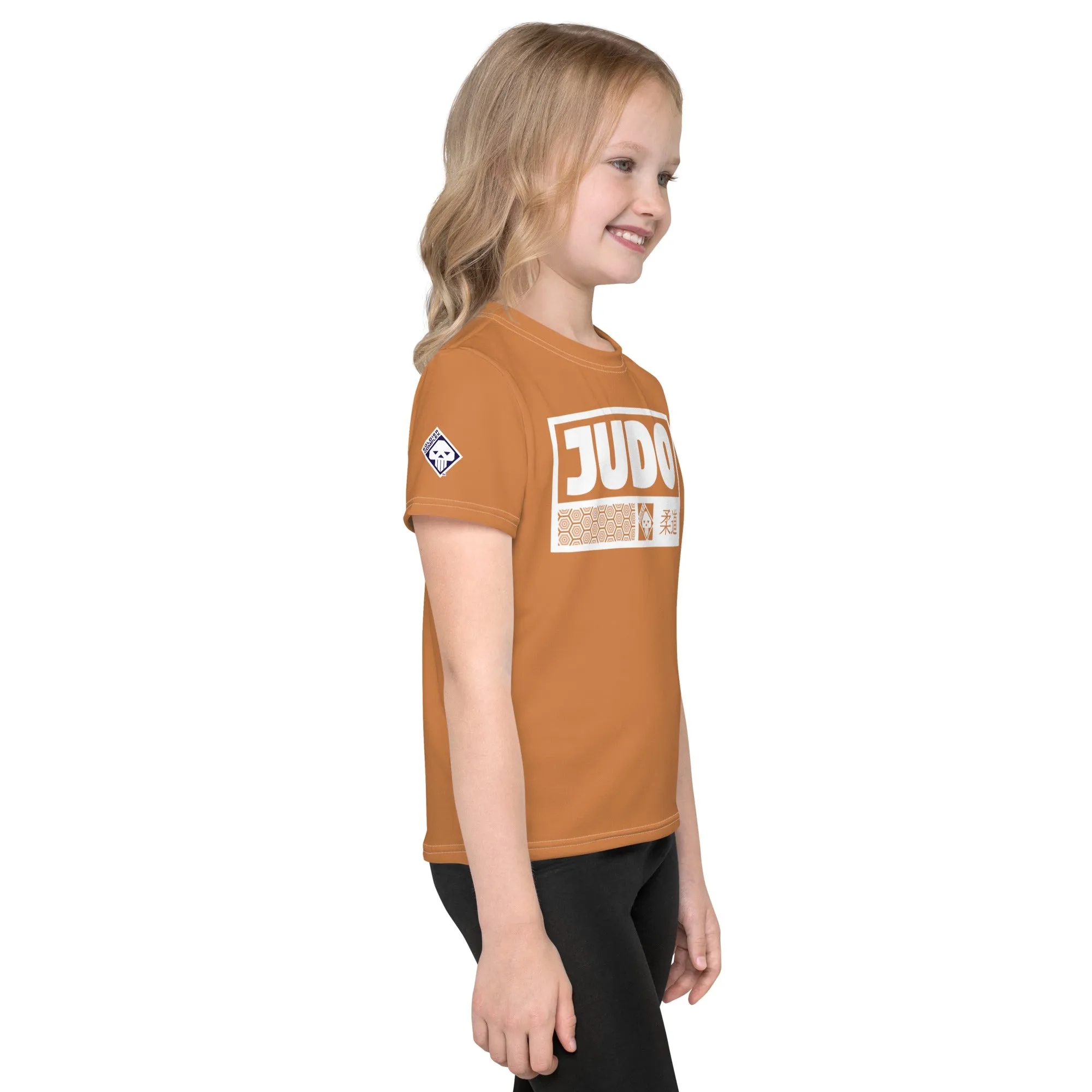 Beach Day Favorite: Girl's Short Sleeve Judo Rash Guard - Raw Sienna