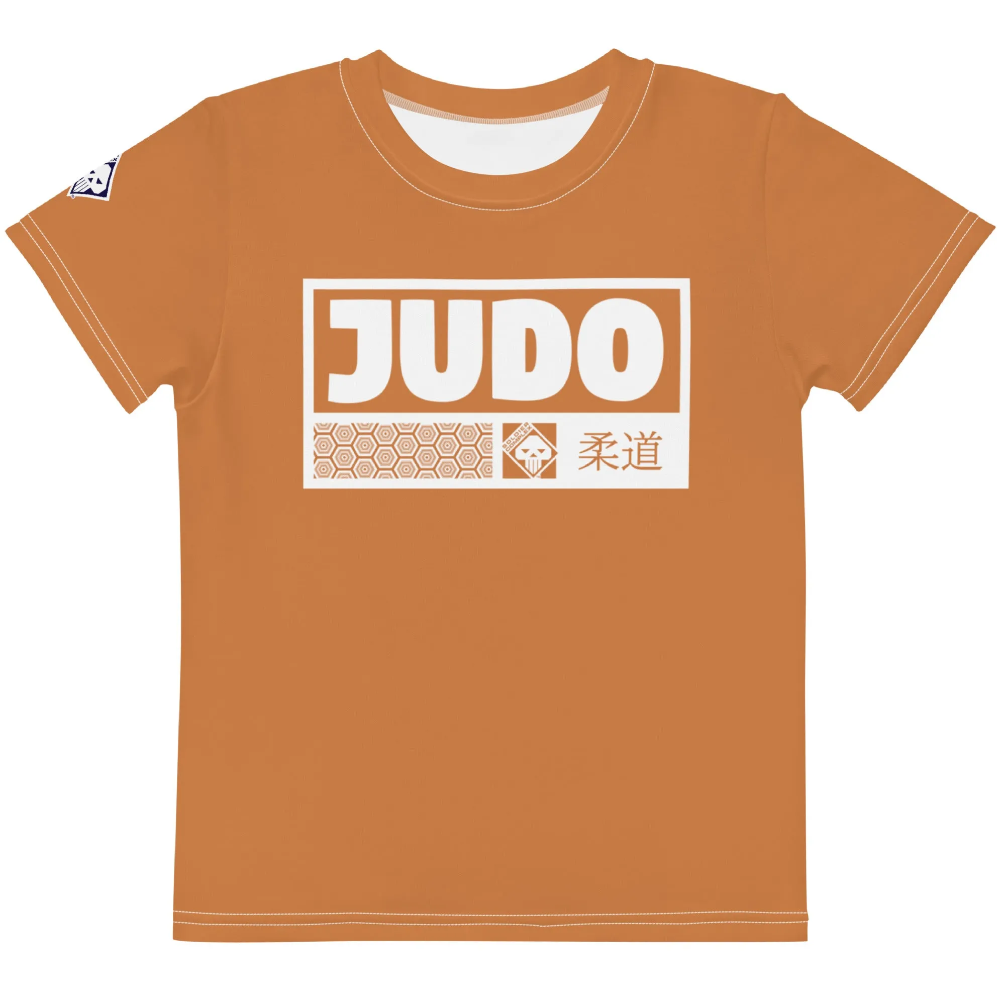 Beach Day Favorite: Girl's Short Sleeve Judo Rash Guard - Raw Sienna