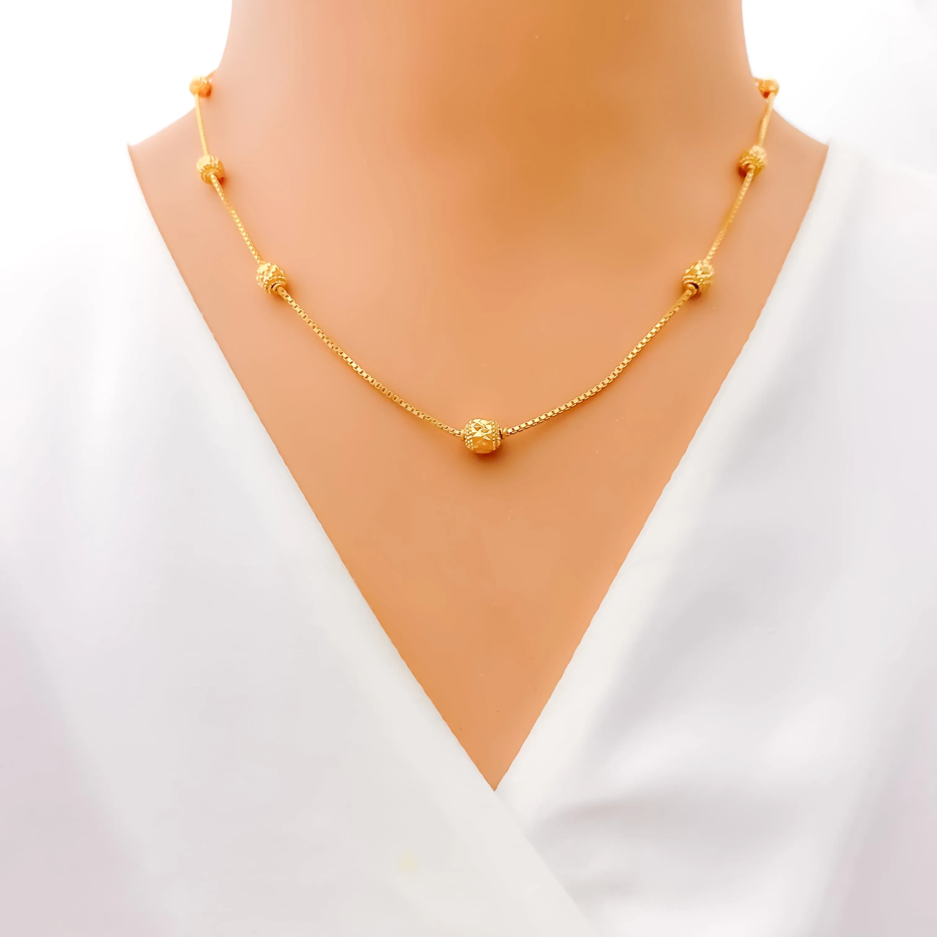 Beaded 22k Gold Necklace