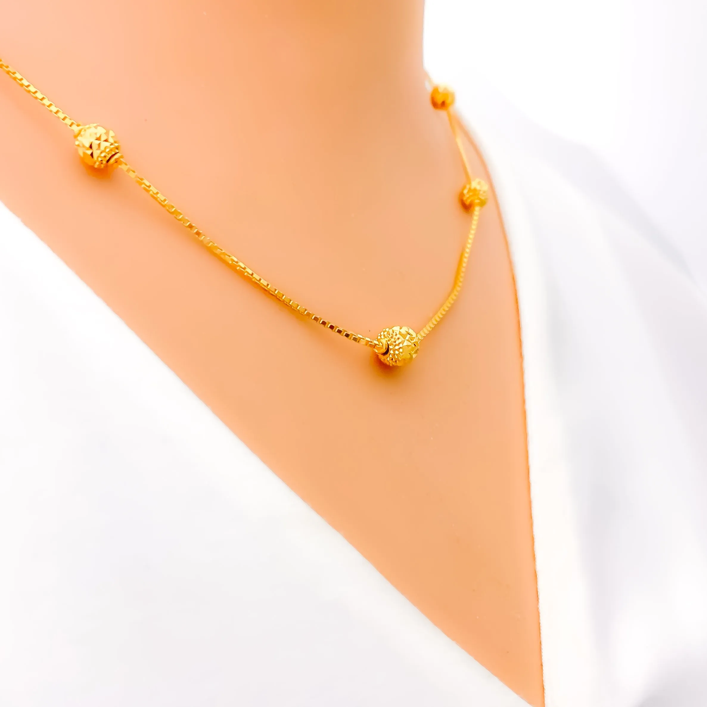 Beaded 22k Gold Necklace