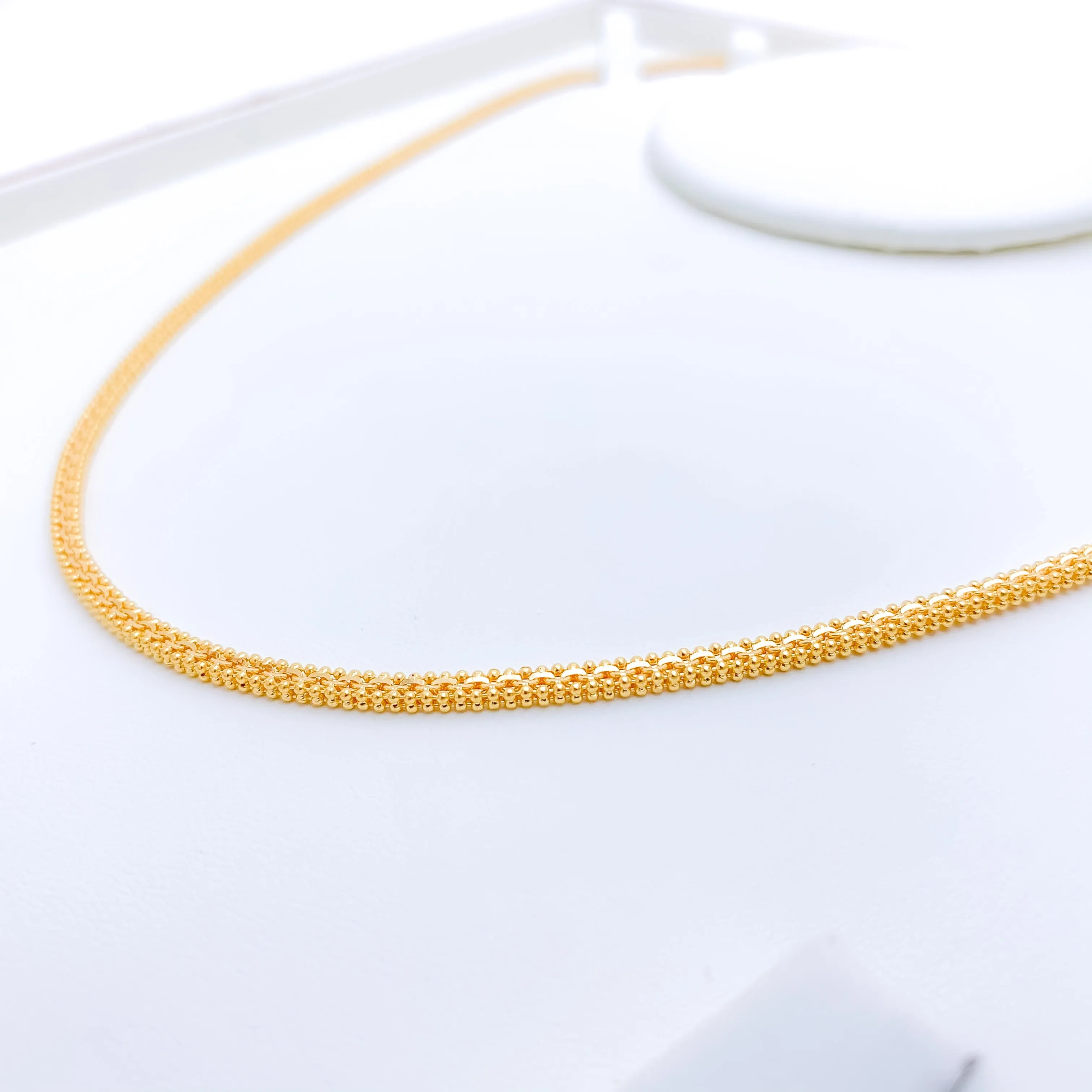 Beaded Square 22k Gold Chain - 24"