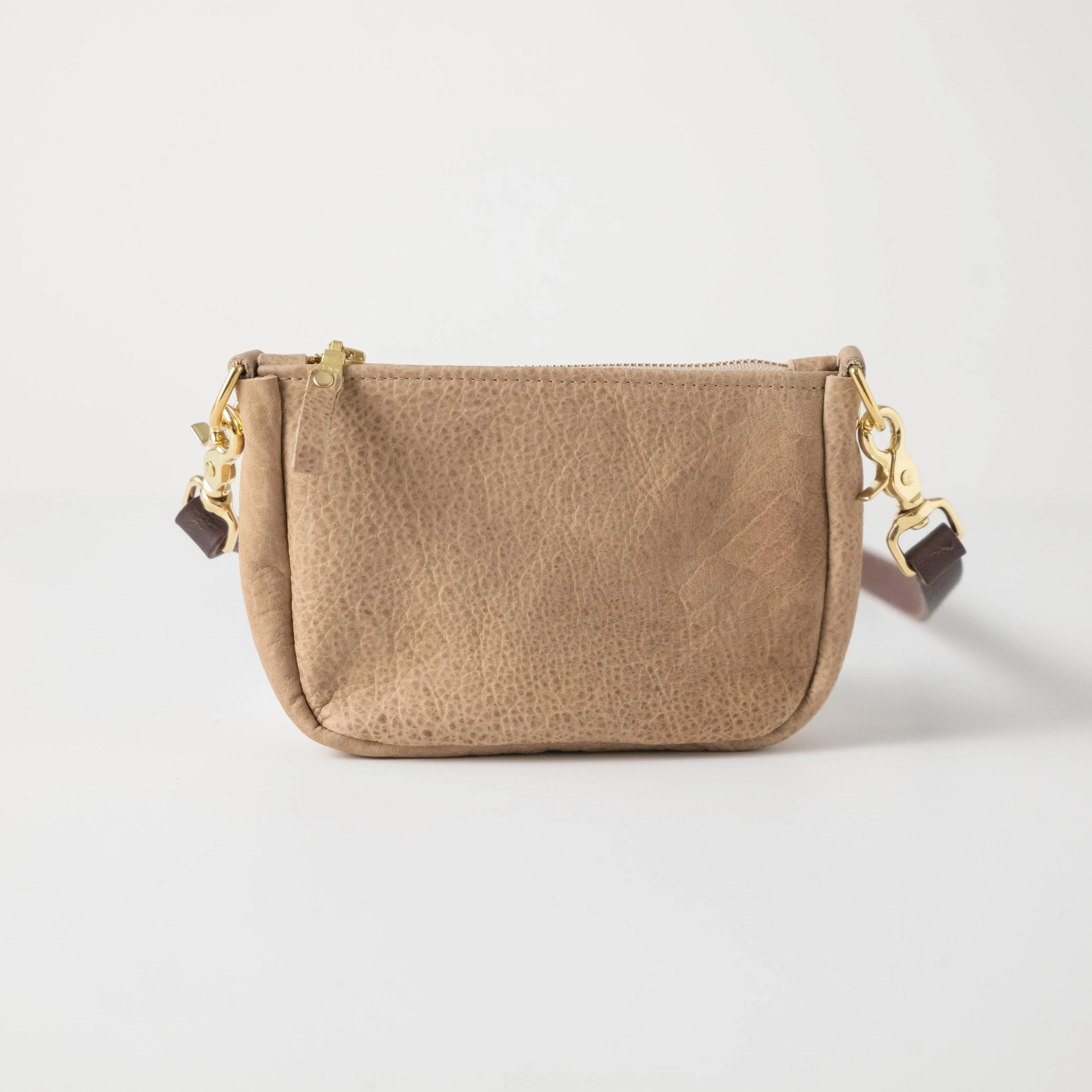 Beige Bison Mini Crossbody Bag