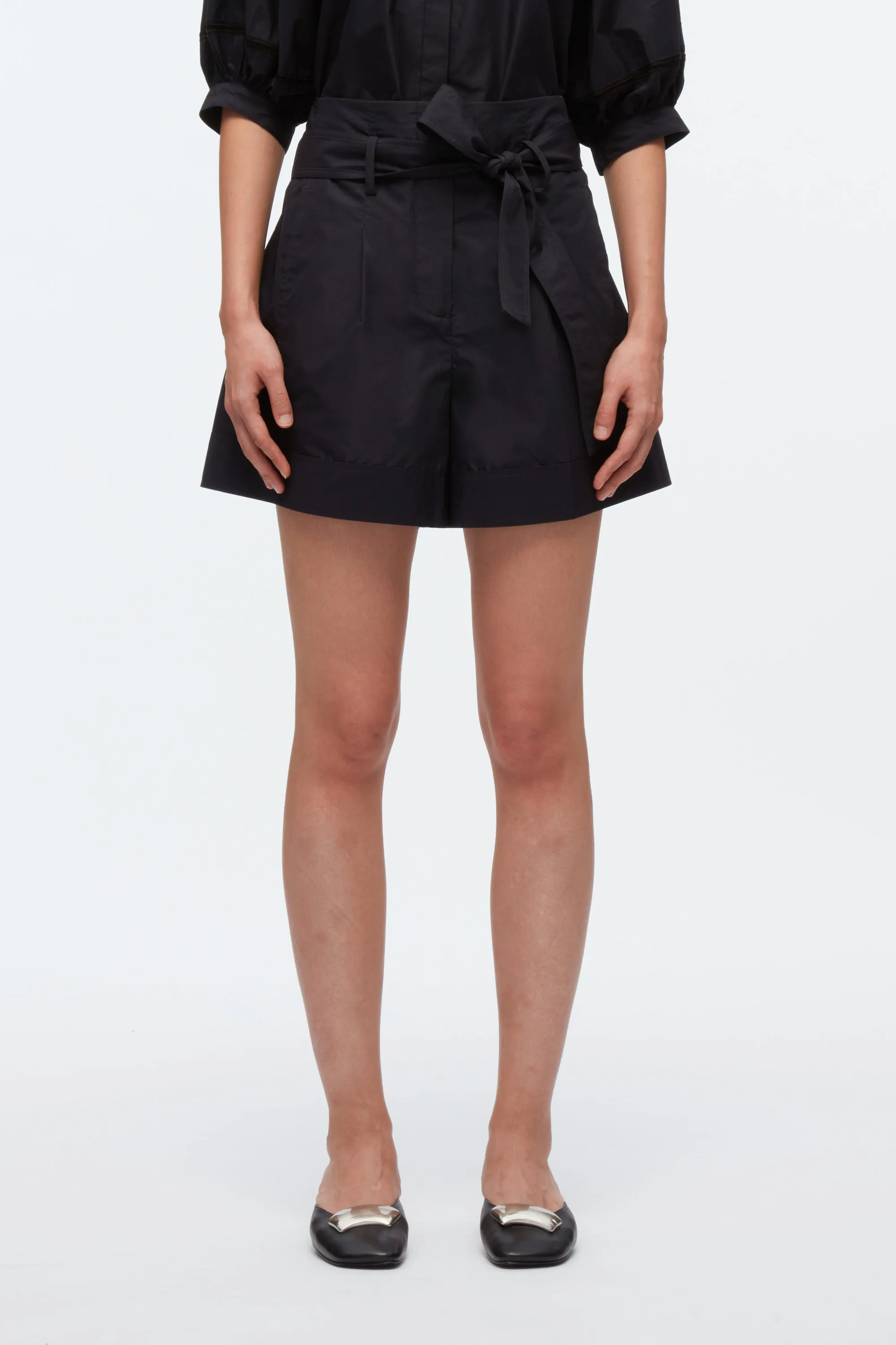 Belted Shorts With Cuffs