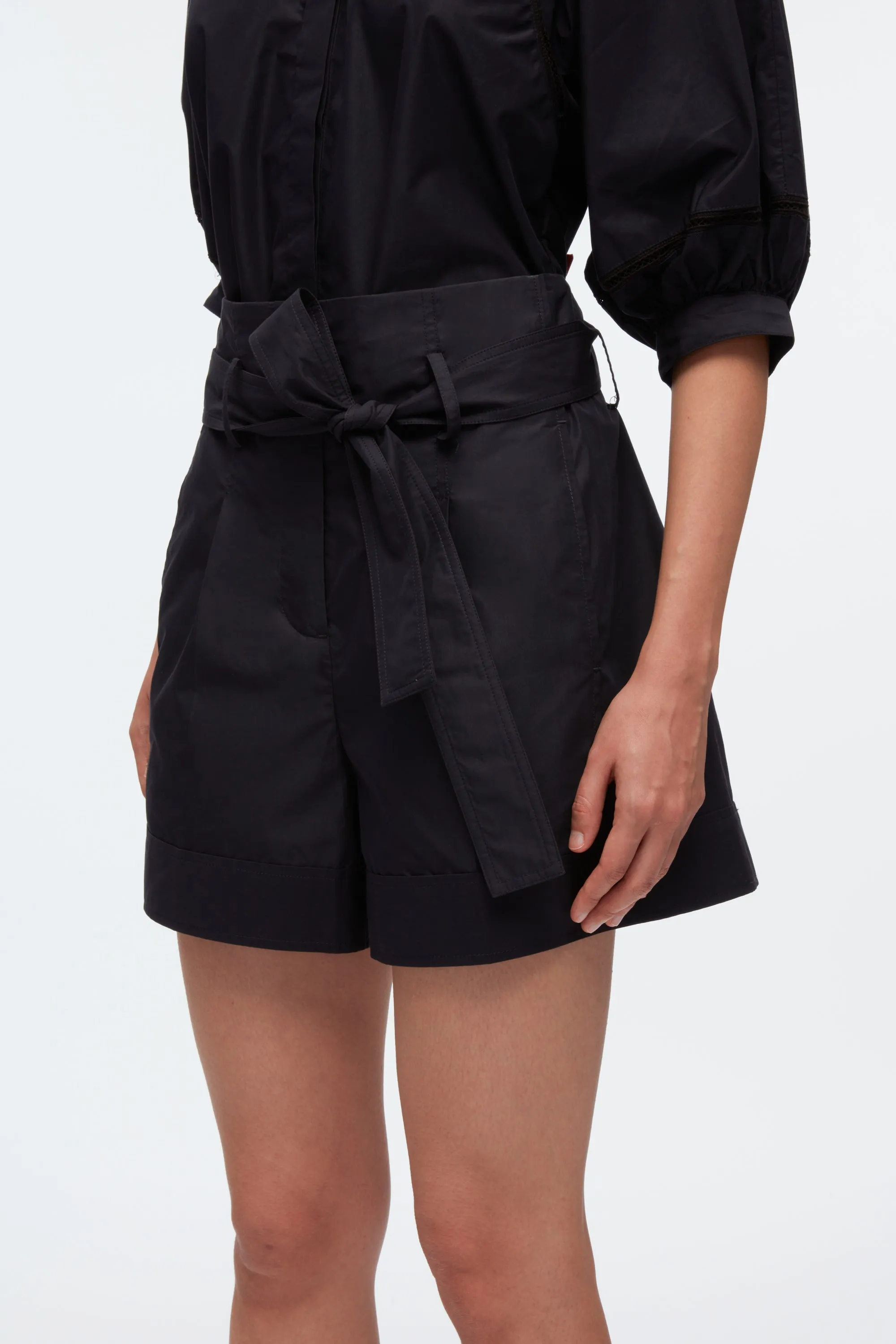 Belted Shorts With Cuffs