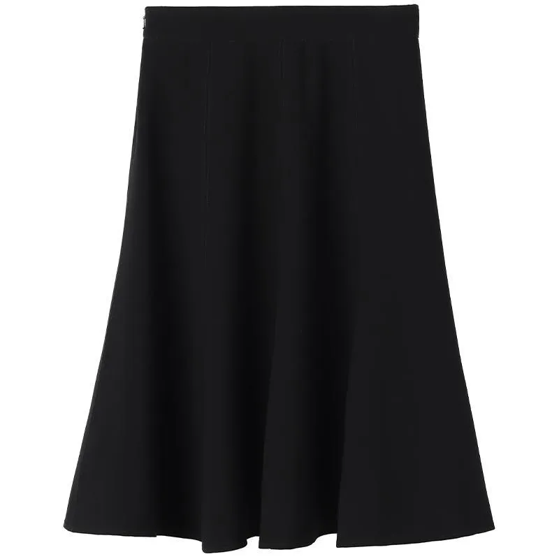 Black Knee-Length Triacetate Skirt