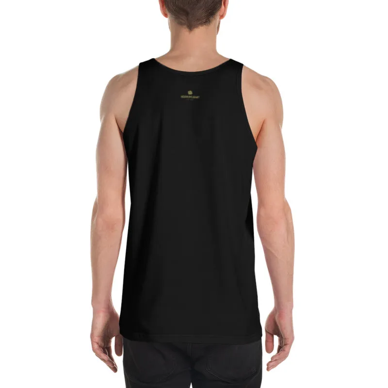 Black Men's Tank Top, Solid Black Color Premium Unisex Men's/ Women's Designer Tank Top- Made in USA