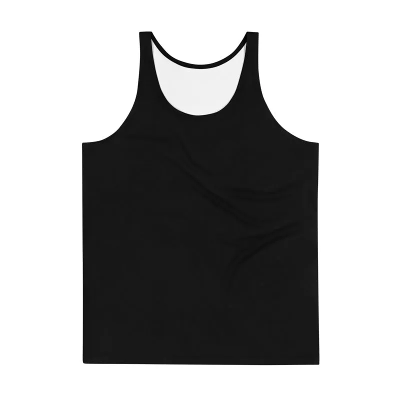 Black Men's Tank Top, Solid Black Color Premium Unisex Men's/ Women's Designer Tank Top- Made in USA