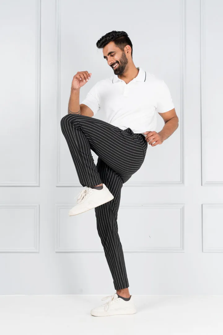 Black Stripe Power-Stretch Pants