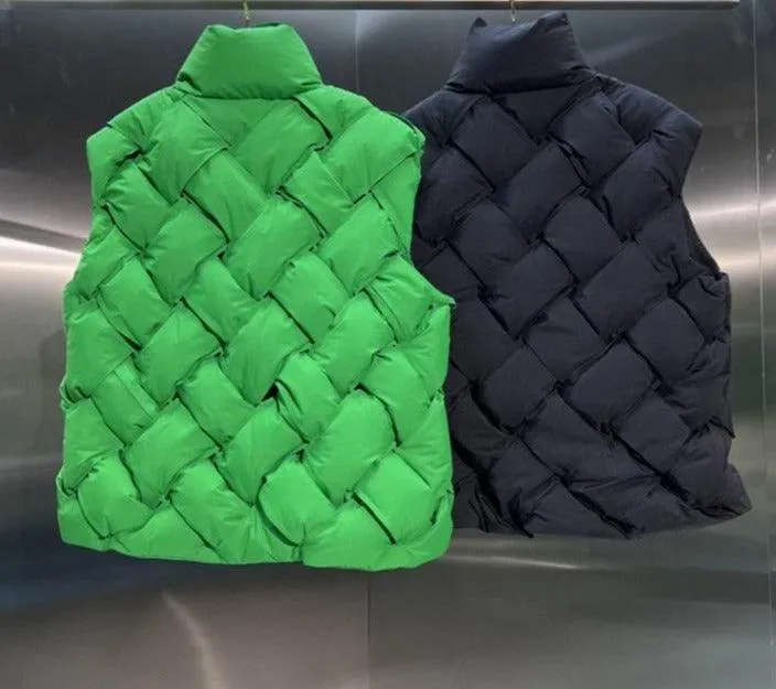 BOTTEGA VENETA INTRECCIATO NYLON VEST *GREEN/BLACK*