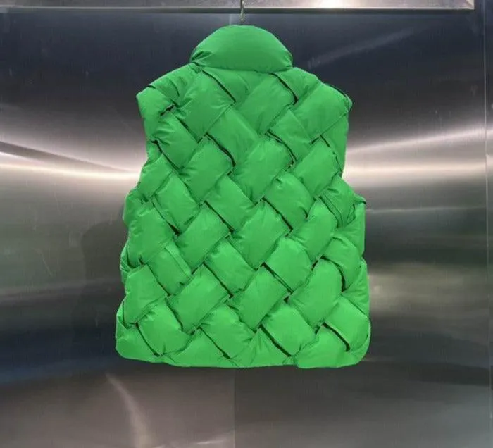 BOTTEGA VENETA INTRECCIATO NYLON VEST *GREEN/BLACK*