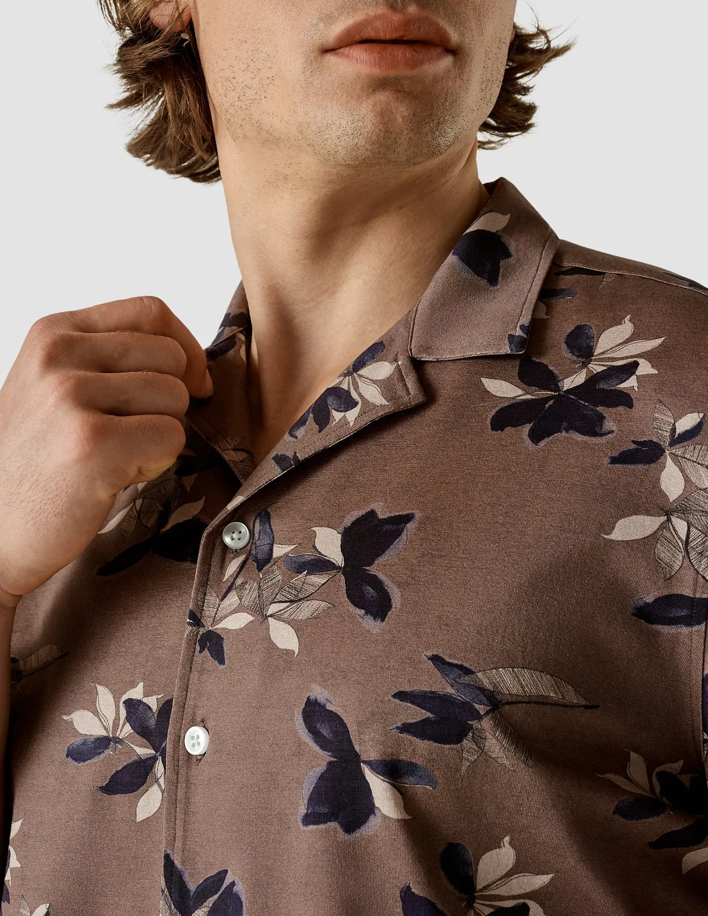 Bowling Short Sleeve Shirt Subtle Flowers