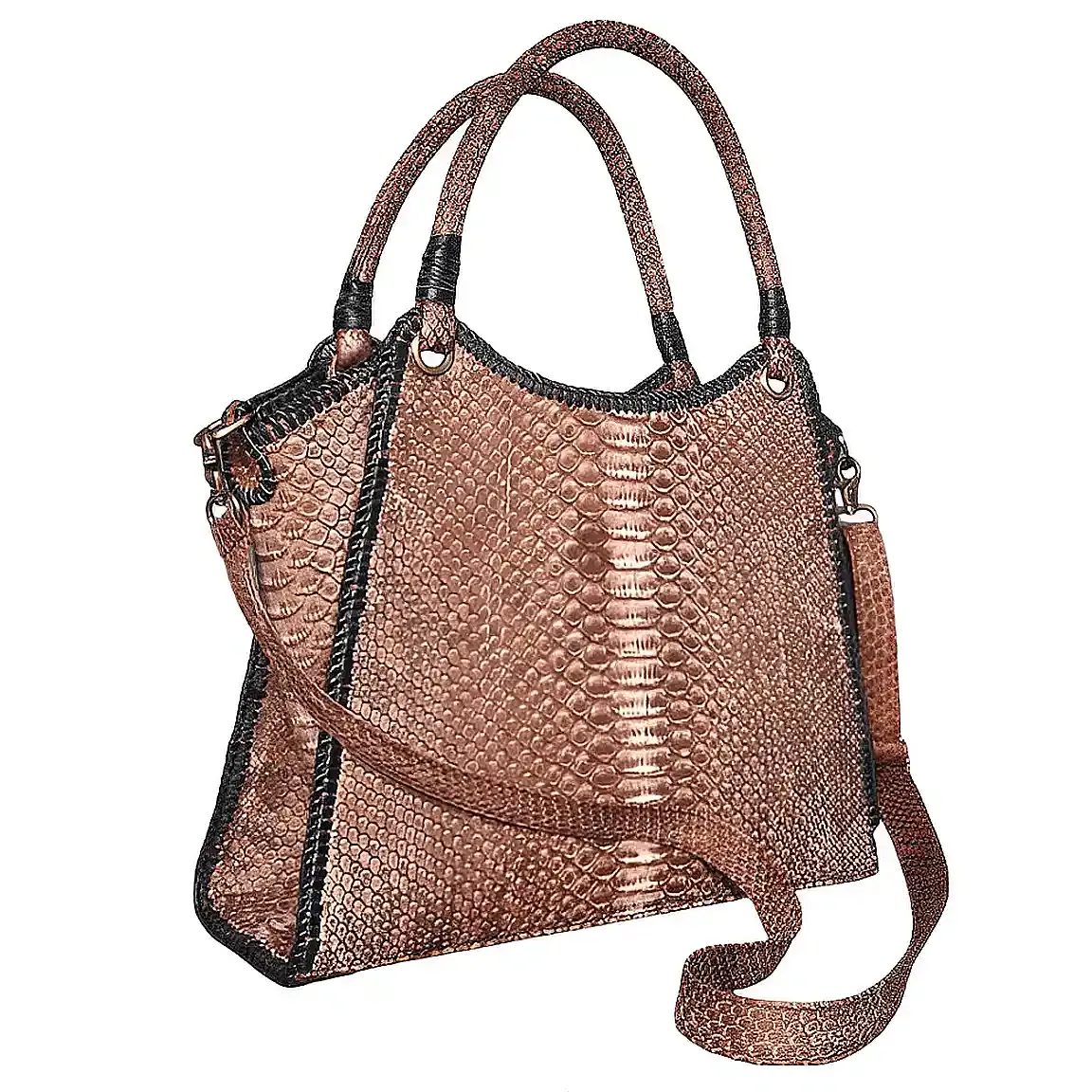 Brown Structured Tote Bag