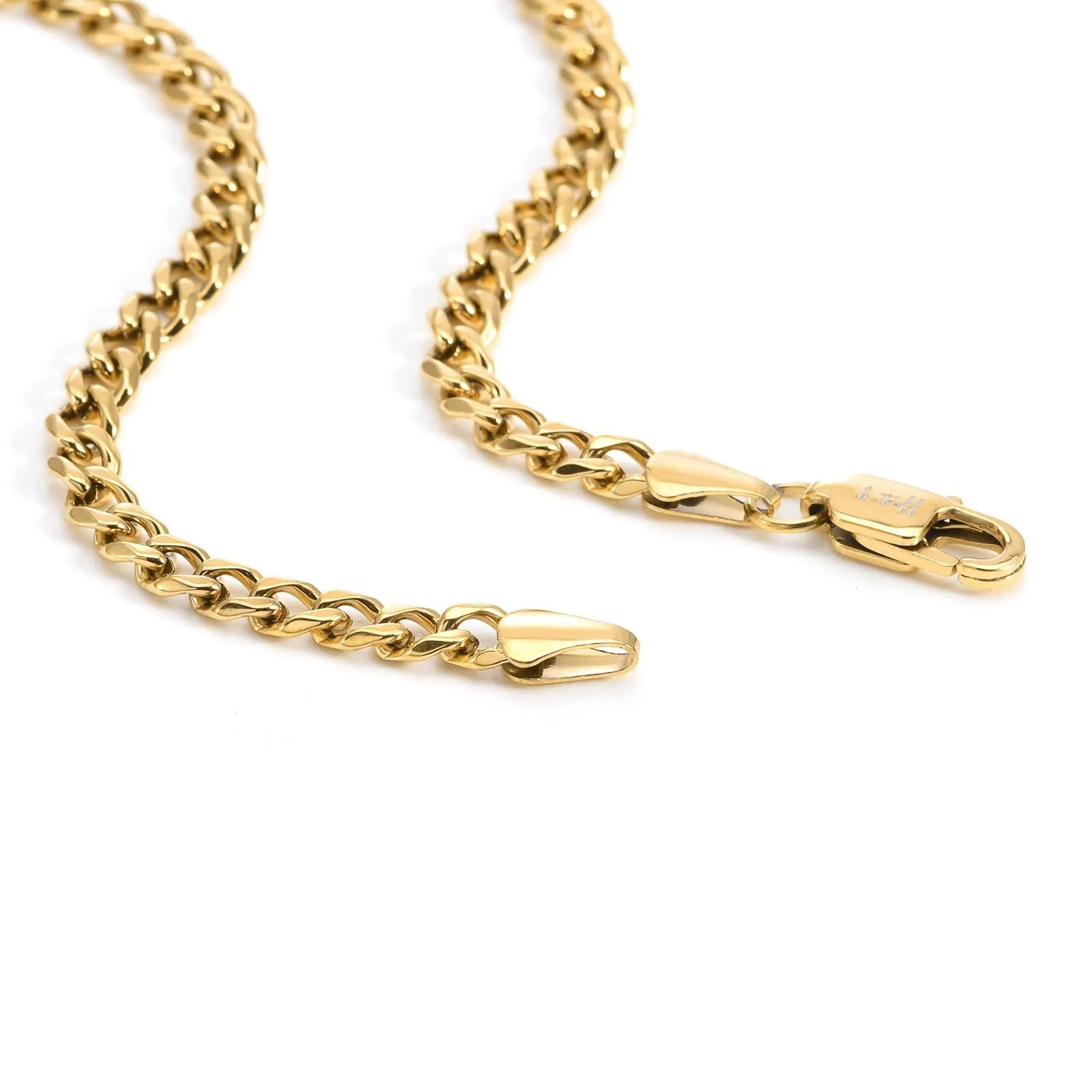 C014G B.Tiff Gold Plated Curb Link Chain Necklace