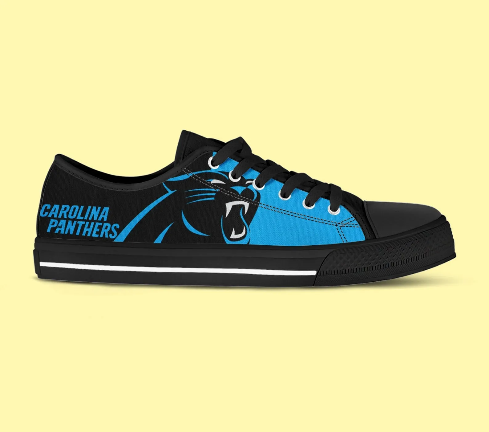 Carolina Panthers Custom Lowtop, Football Custom Shoes, Sport Lowtop, Canvas Shoes, Canvas Lowtop, Unisex Shoes, Gift Birthday