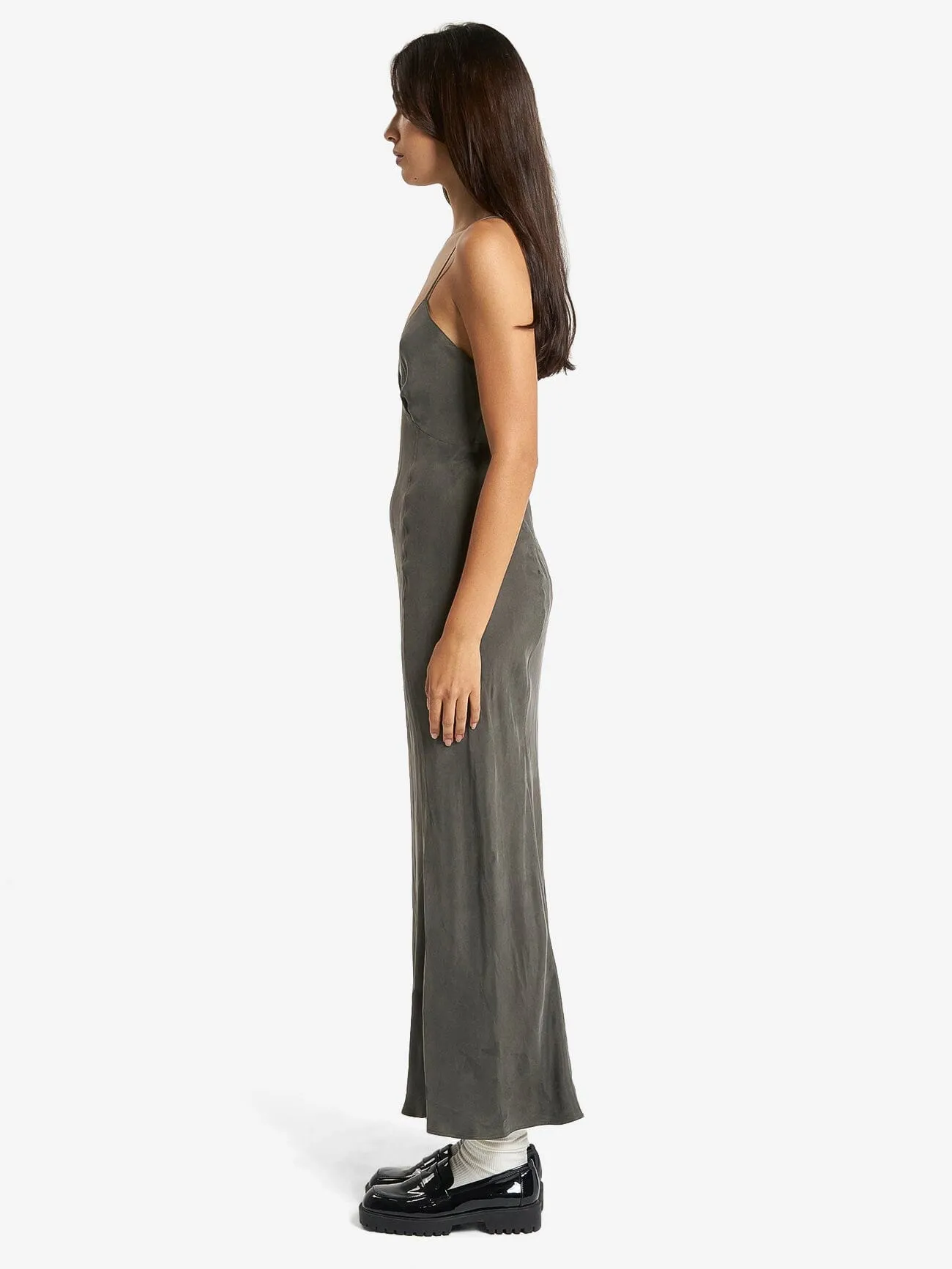 Chelsea Full Length Slip Dress - Truffle