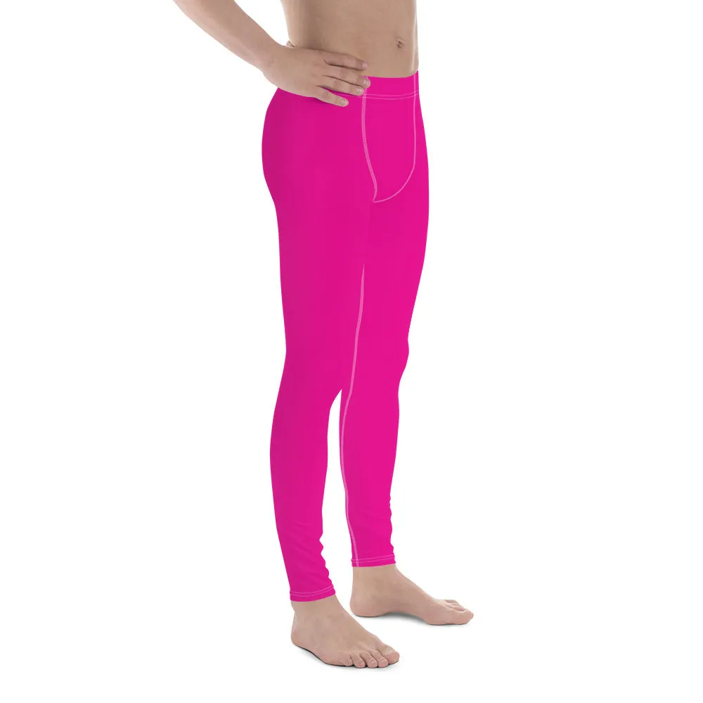 Chic Comfort: Men's Solid Color Workout Yoga Pants - Hollywood Cerise