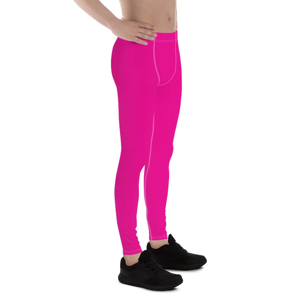 Chic Comfort: Men's Solid Color Workout Yoga Pants - Hollywood Cerise