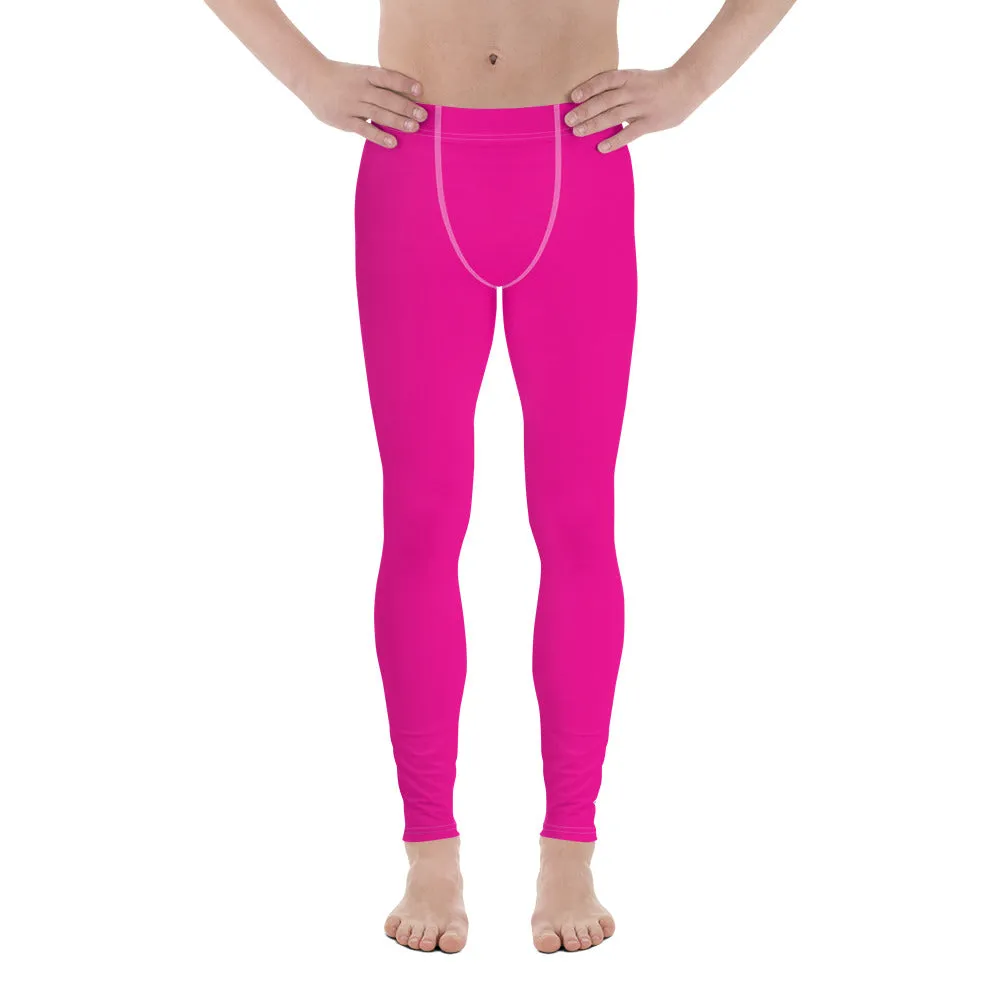 Chic Comfort: Men's Solid Color Workout Yoga Pants - Hollywood Cerise