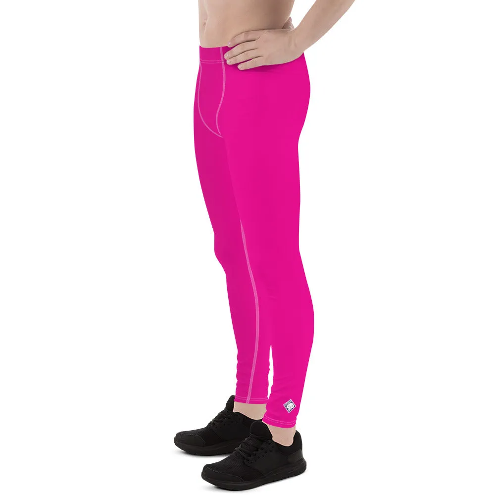 Chic Comfort: Men's Solid Color Workout Yoga Pants - Hollywood Cerise