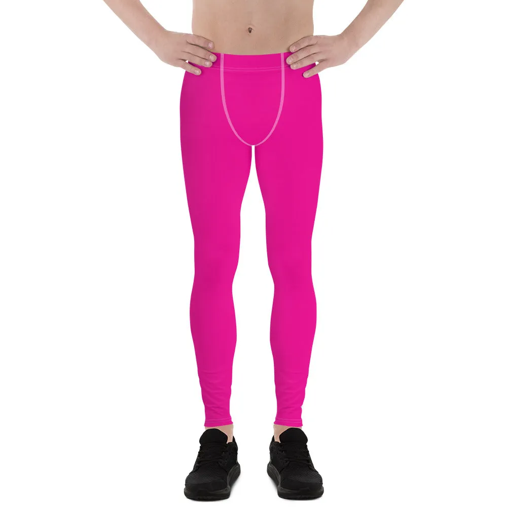 Chic Comfort: Men's Solid Color Workout Yoga Pants - Hollywood Cerise