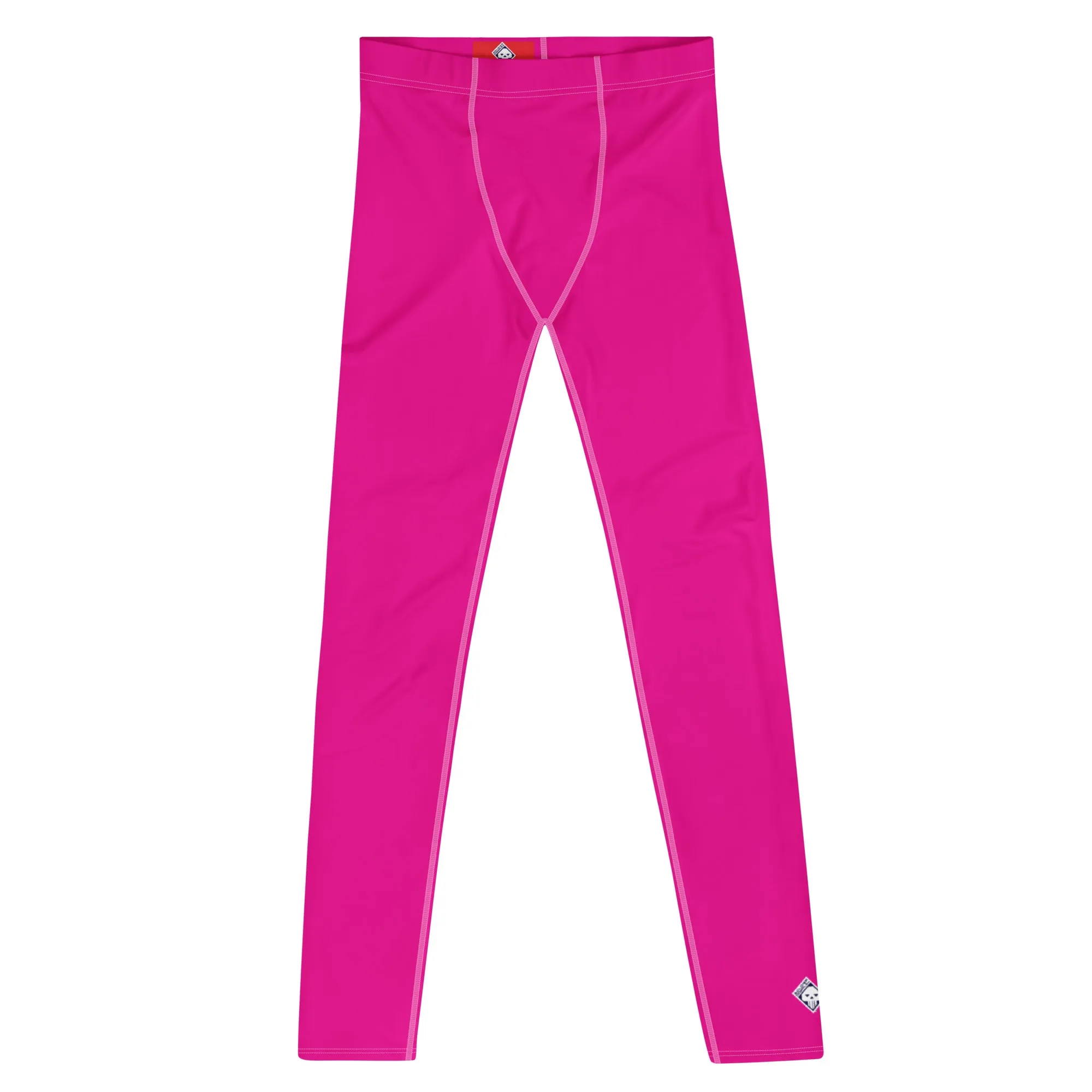 Chic Comfort: Men's Solid Color Workout Yoga Pants - Hollywood Cerise