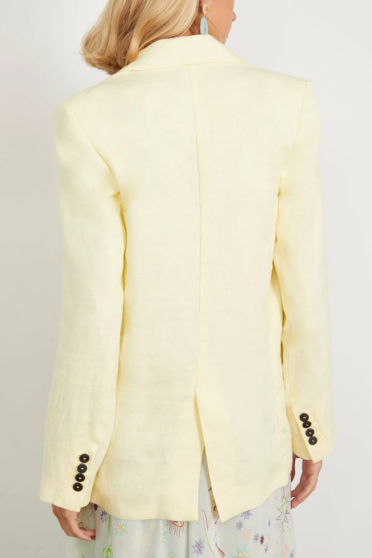 Chic Linen Herringbone Jacket in Luce