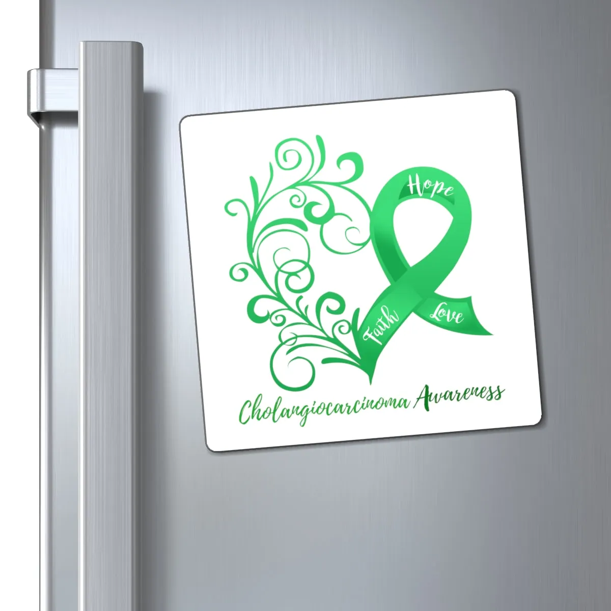 Cholangiocarcinoma Awareness Magnet (White Background) (3 Sizes Available)