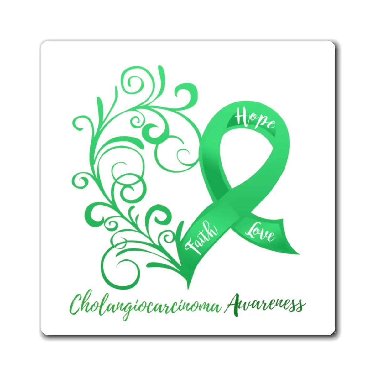 Cholangiocarcinoma Awareness Magnet (White Background) (3 Sizes Available)