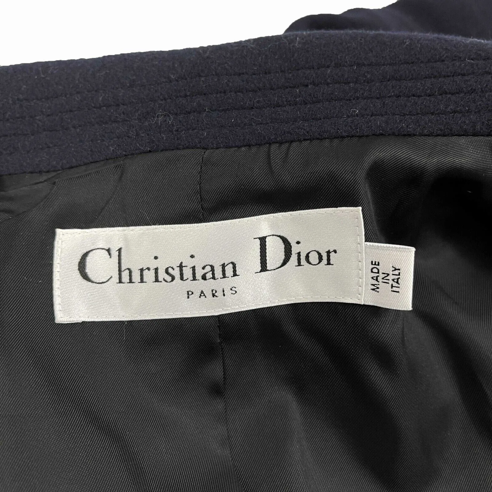 Christian Dior - Pristine - Solid Button Wool Peacoat - Navy - 36 - US 4 - Jacke