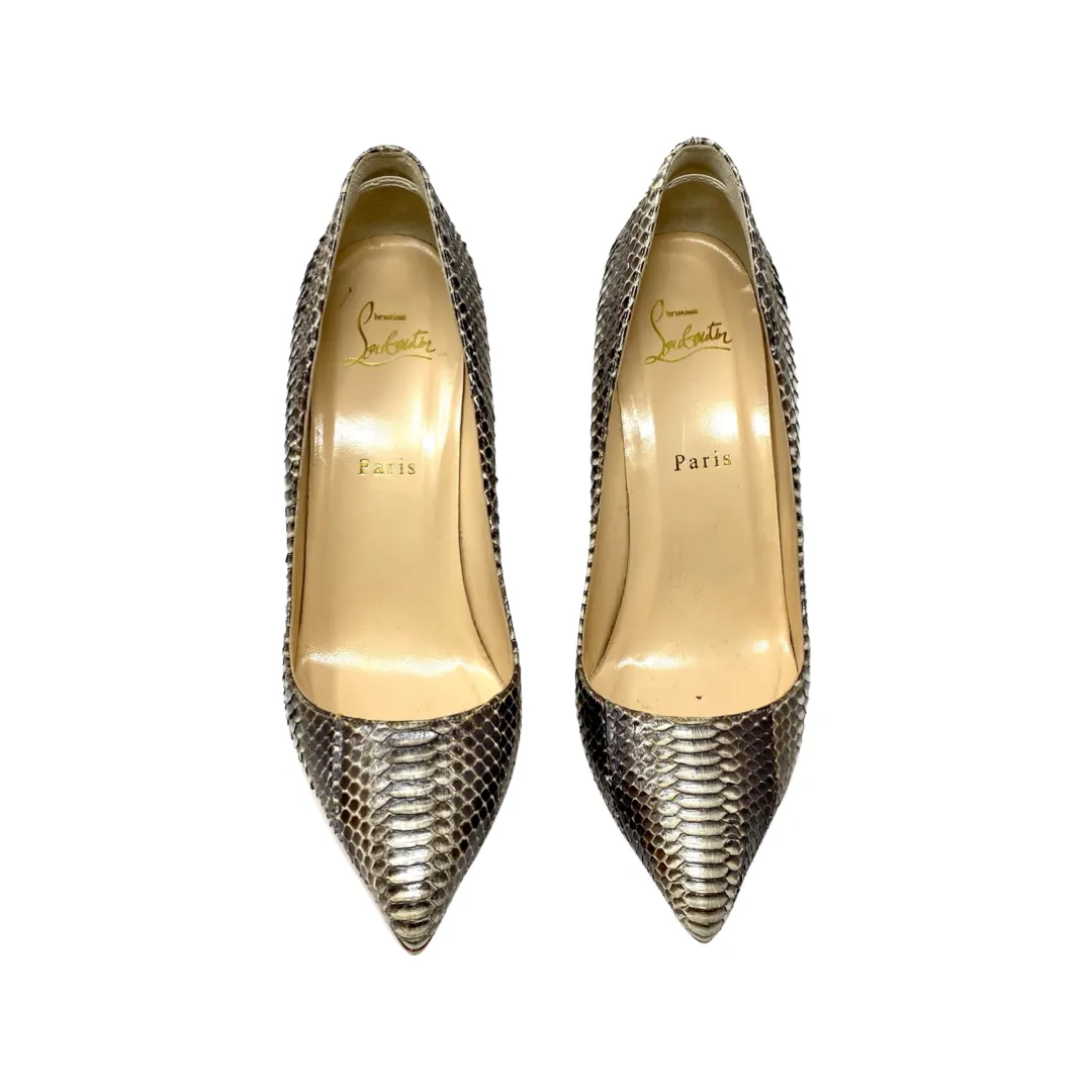 Christian Louboutin Kate 100mm Pumps in Gray Python 38 | 7.5