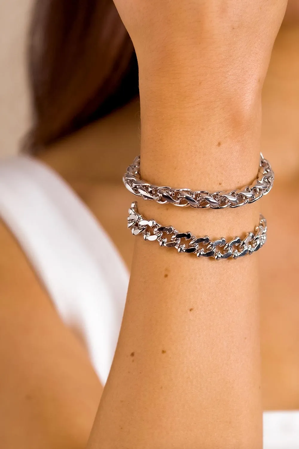 Chunky Curb Bracelet Silver