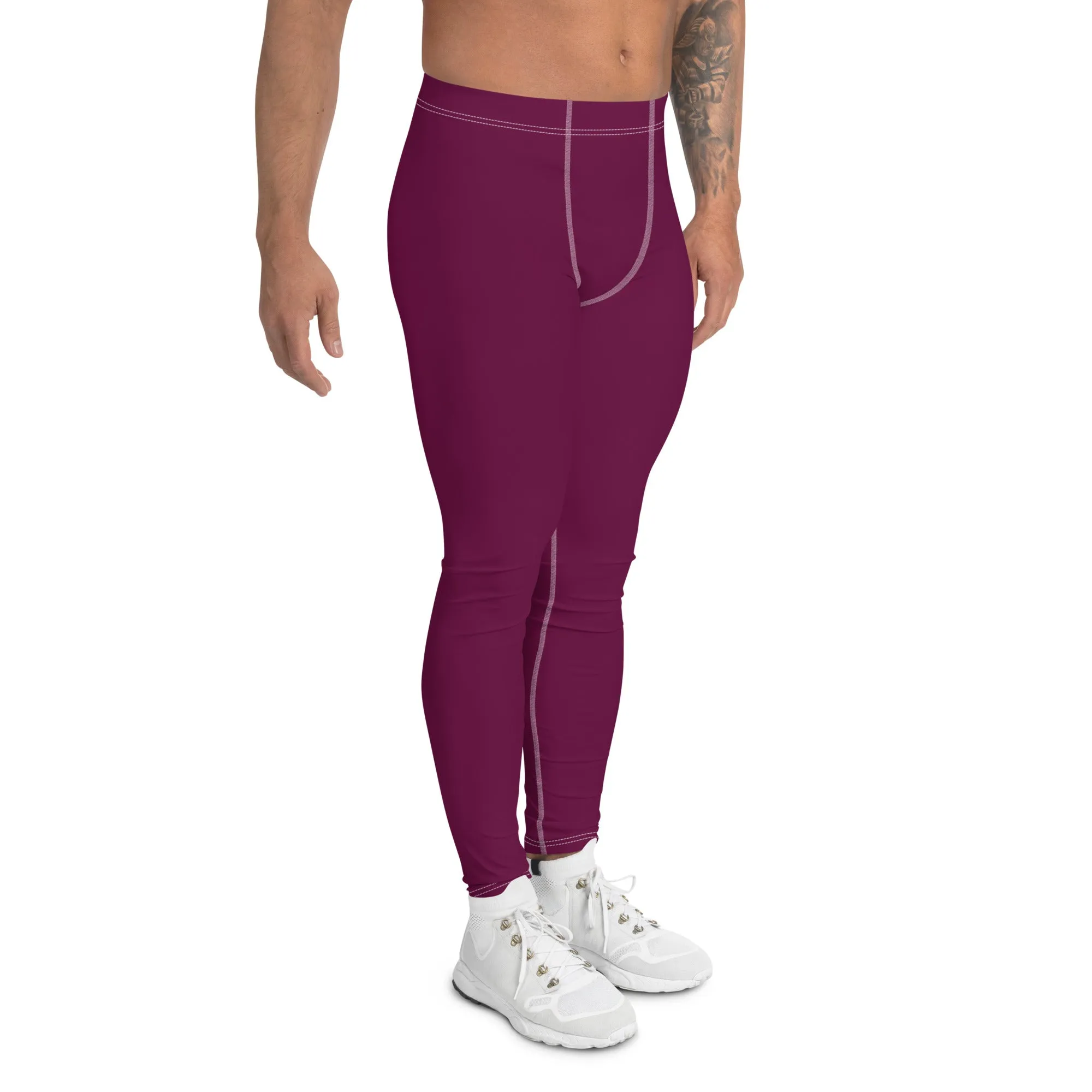 City Vibes: Solid Color Yoga Pants Leggings for Him - Tyrian Purple