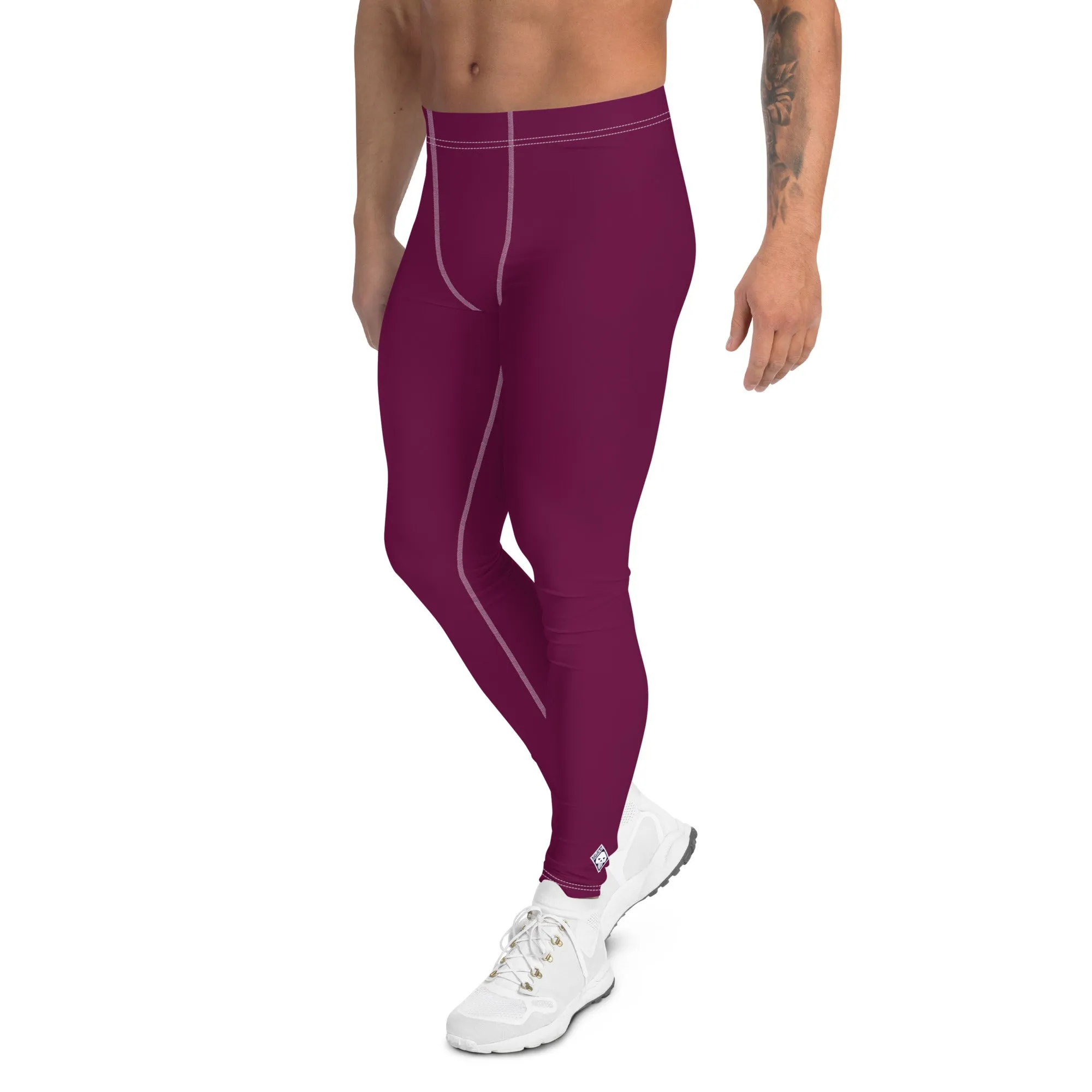 City Vibes: Solid Color Yoga Pants Leggings for Him - Tyrian Purple