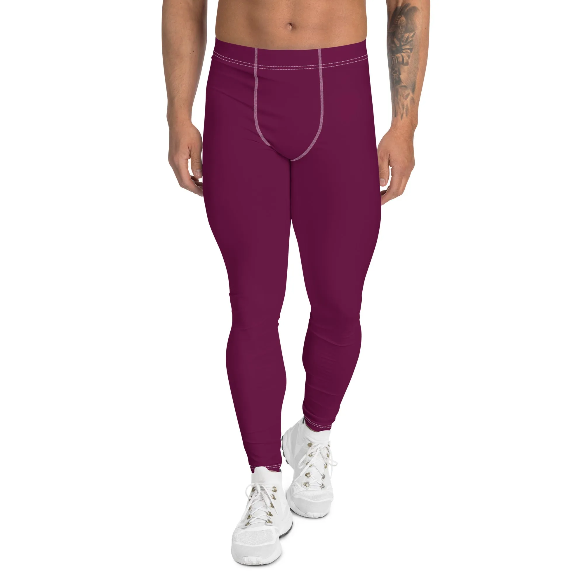 City Vibes: Solid Color Yoga Pants Leggings for Him - Tyrian Purple