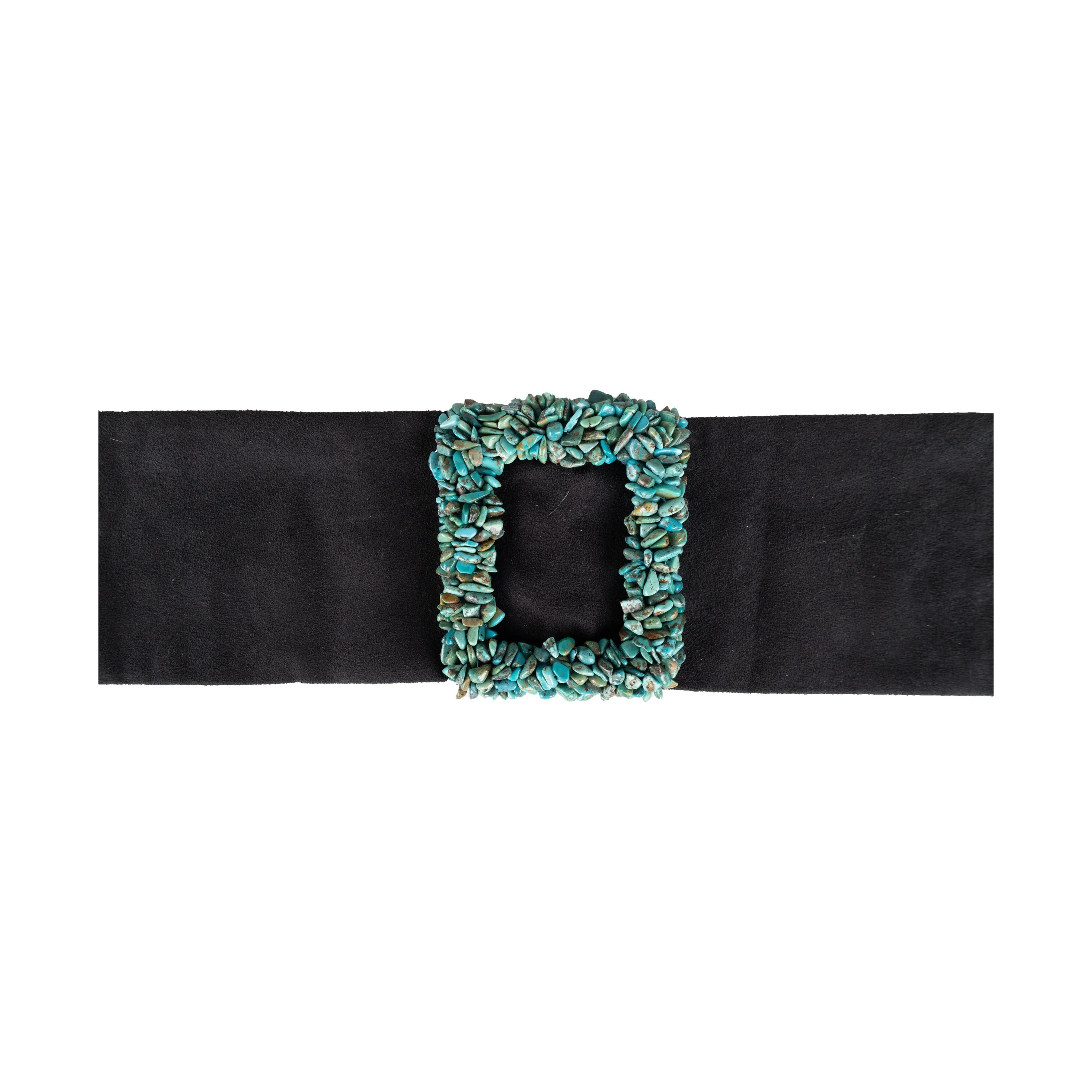 Collection Privée Turquoise Stone Suede Belt - '00s