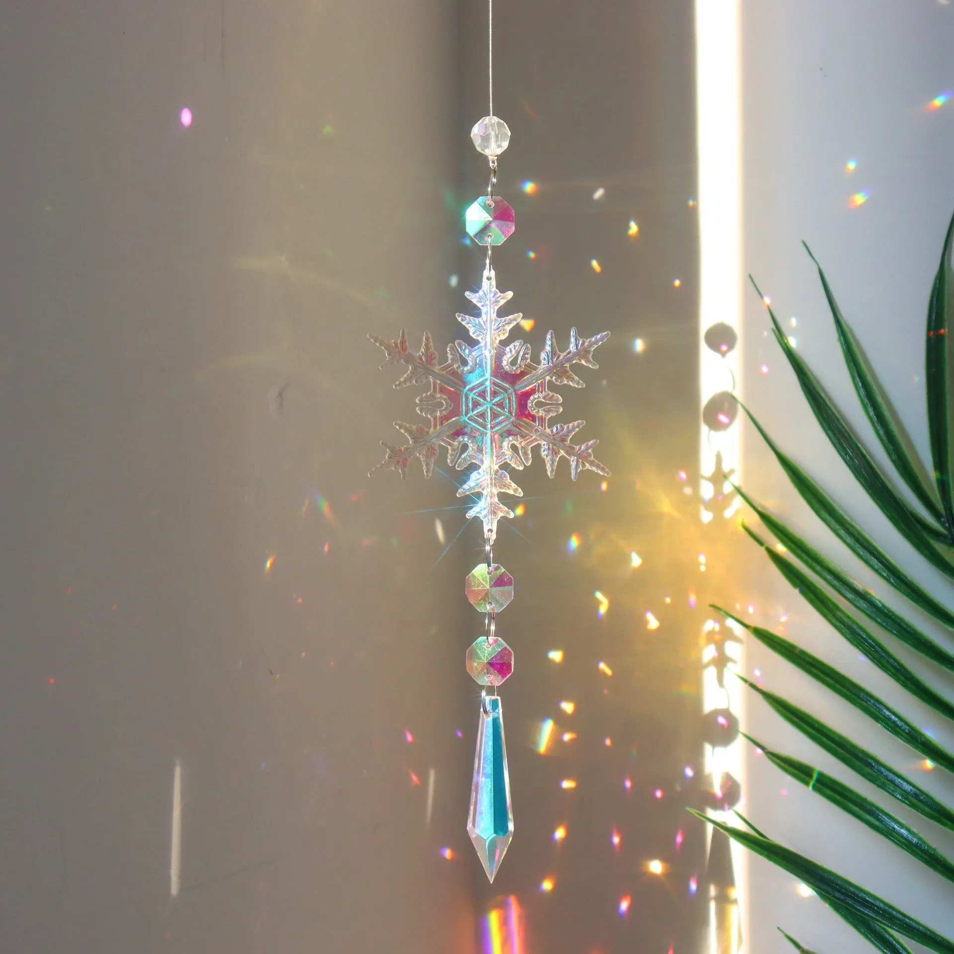 Colorful Snowflake Crystal Sun Catcher