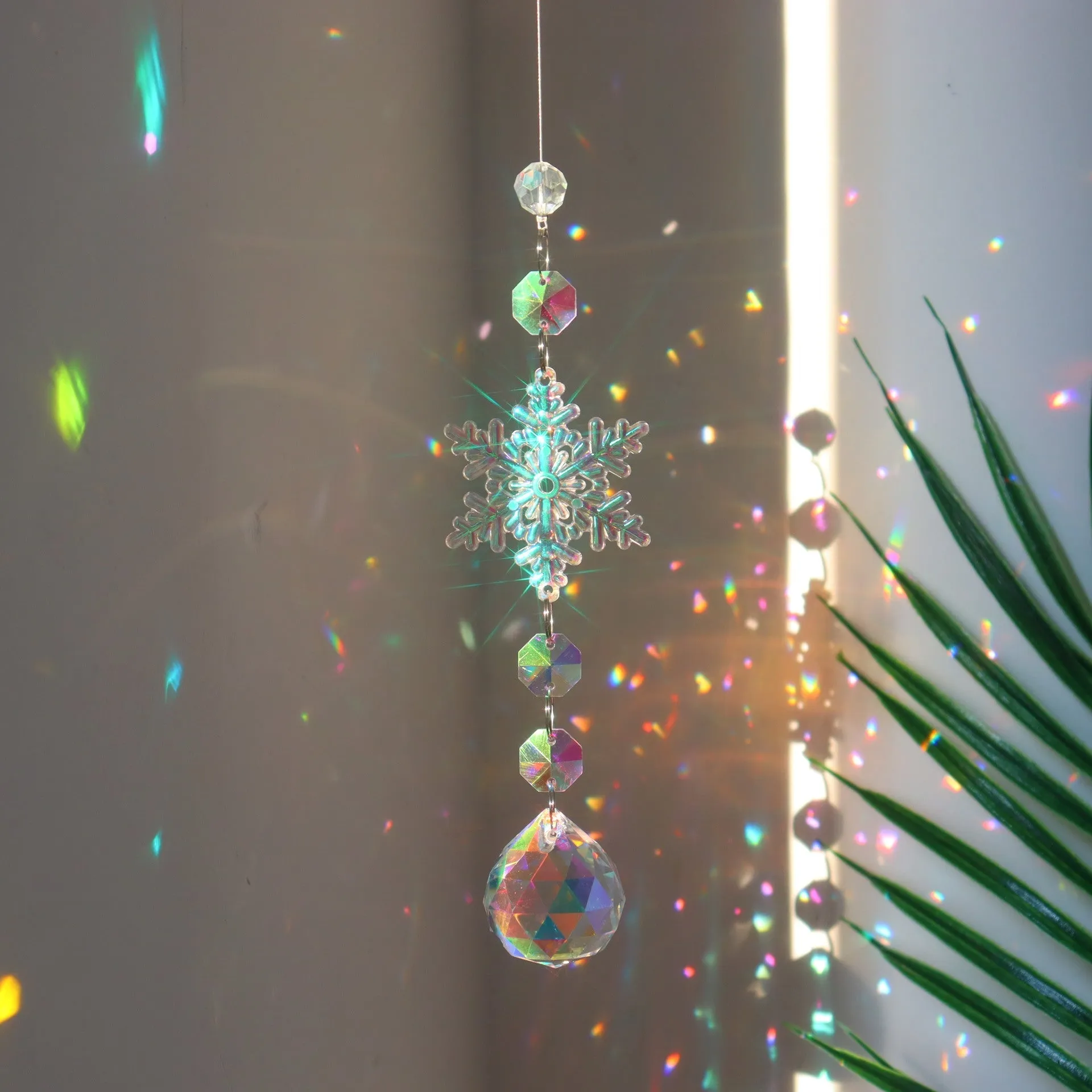 Colorful Snowflake Crystal Sun Catcher