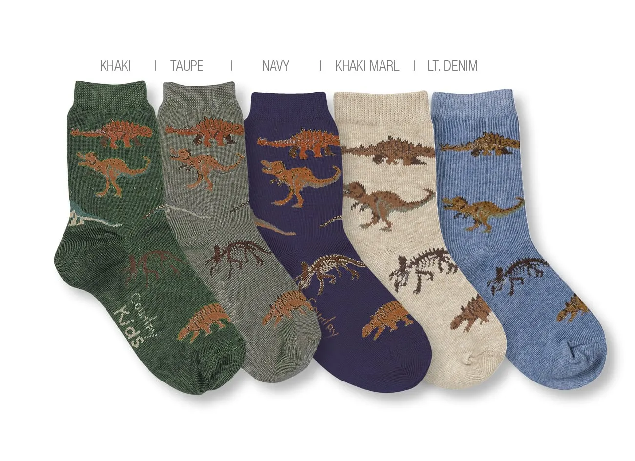 Country Kids Real Dinosaurs Khaki Socks