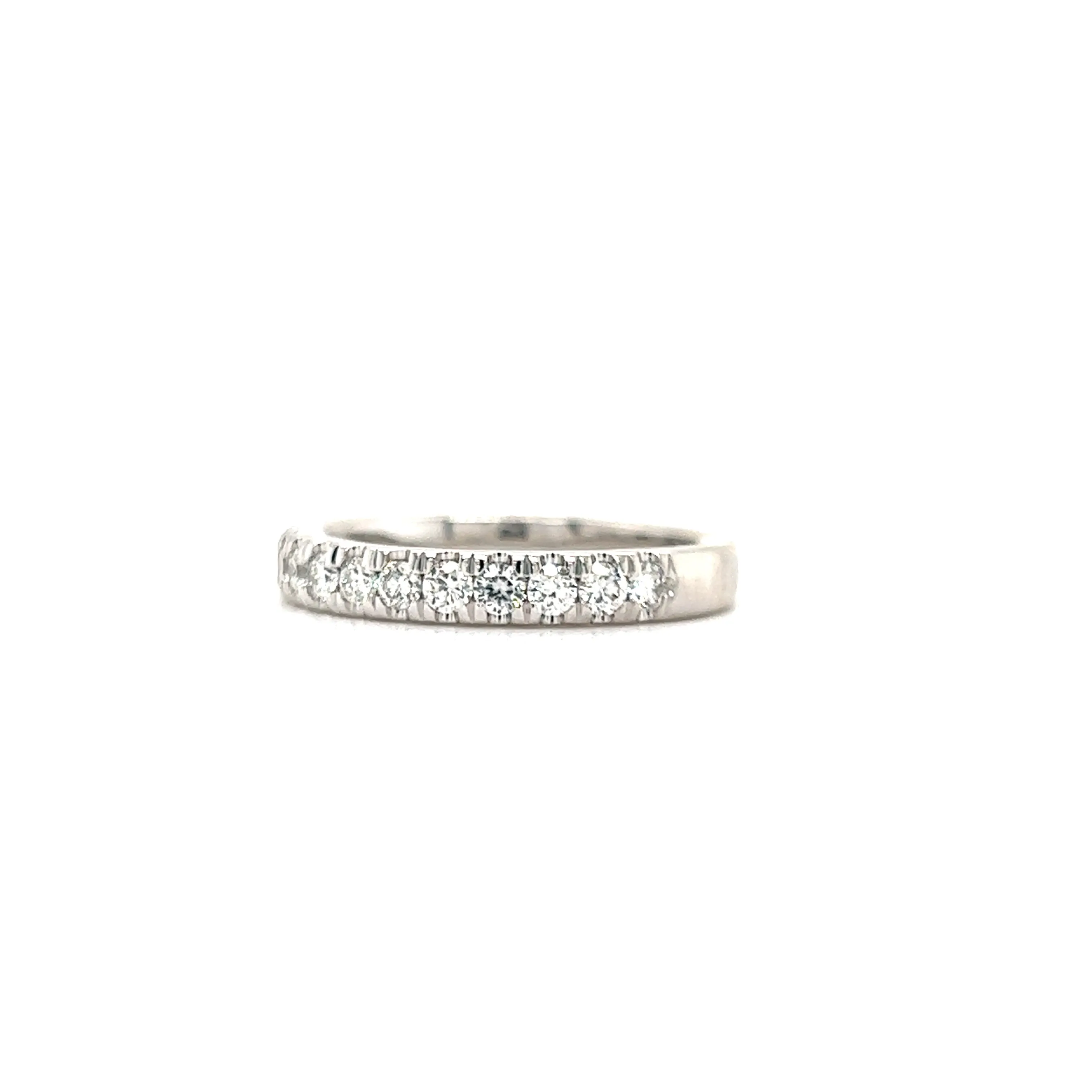 Diamond Ring with Eleven Round Diamonds in 14K White Gold