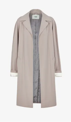 DOVE GREY GABARDINE TRENCH COAT