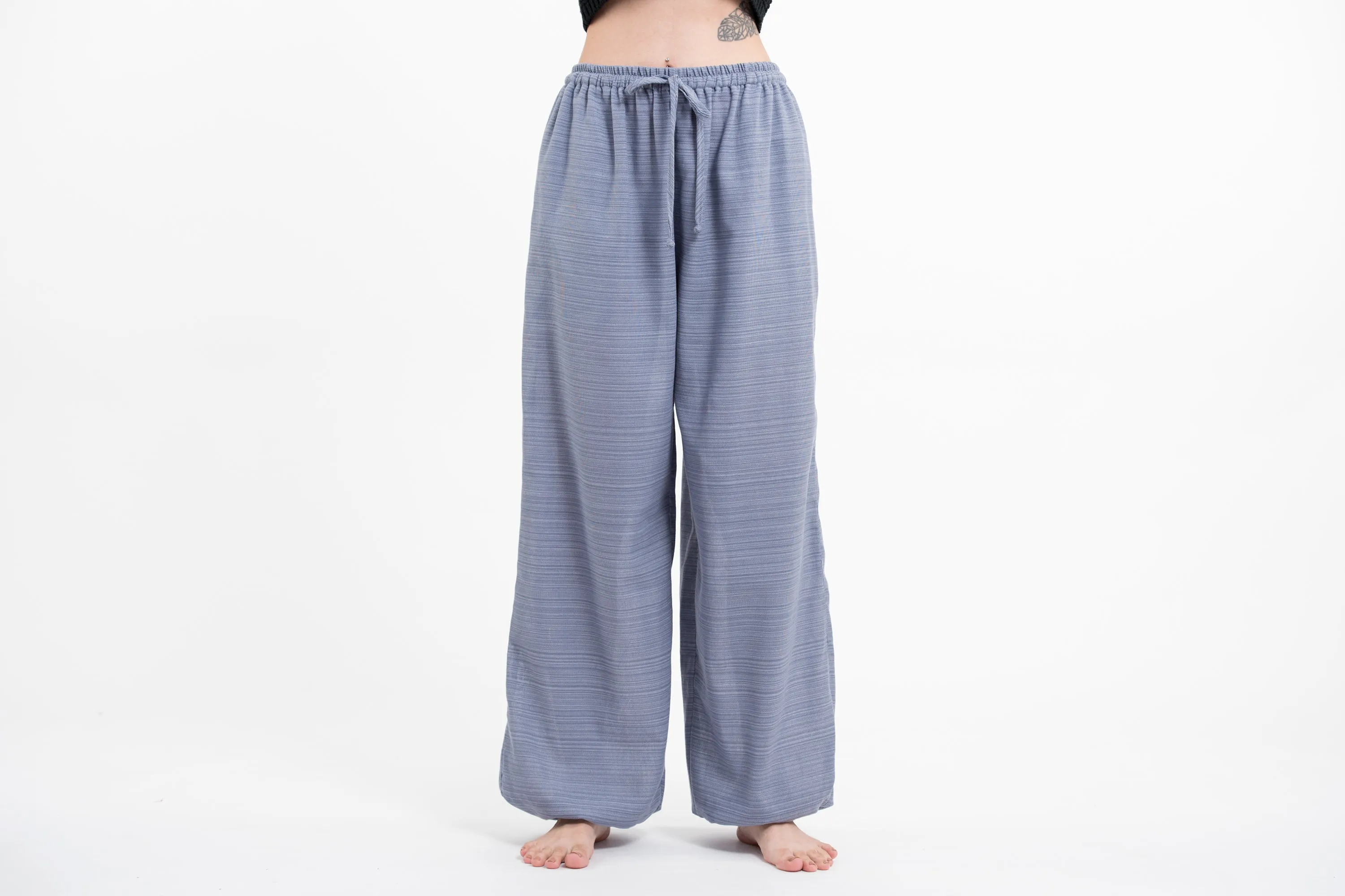 Drawstring Pinstripe Women's Pants in Gray