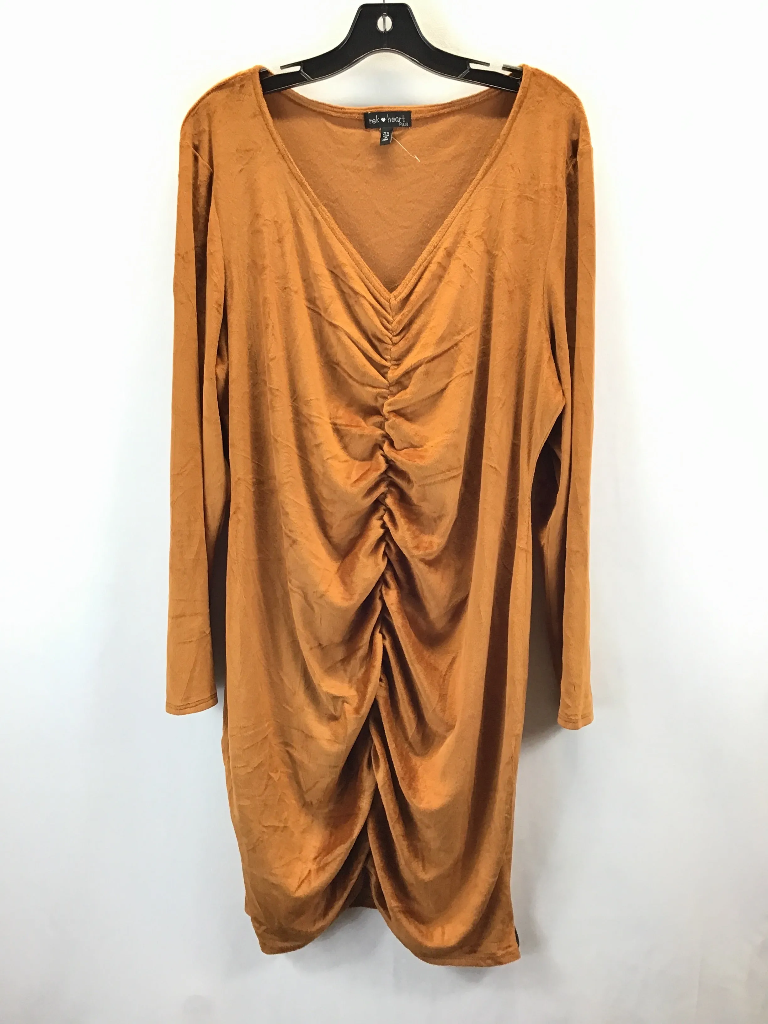 Dress Casual Midi By Derek Heart In Camel, Size: 2x