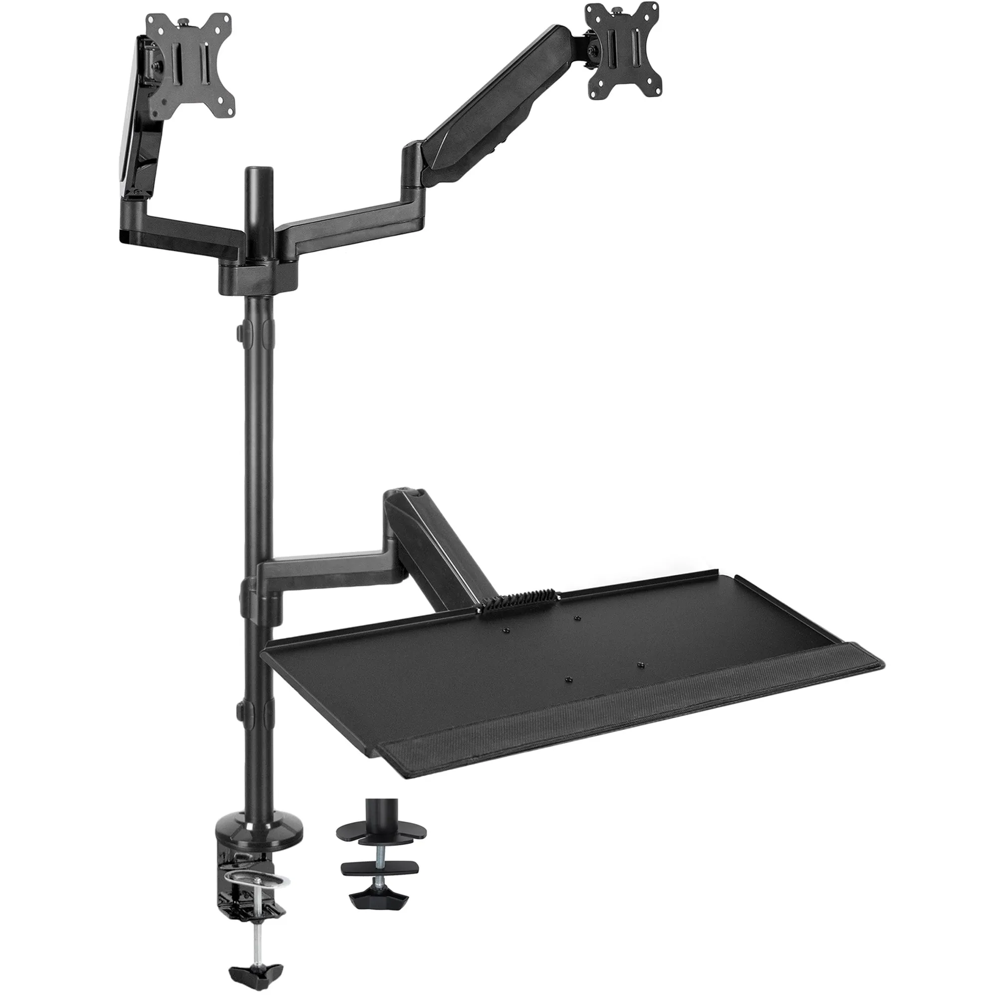 Dual Monitor Sit-Standing Desk Mount Workstation