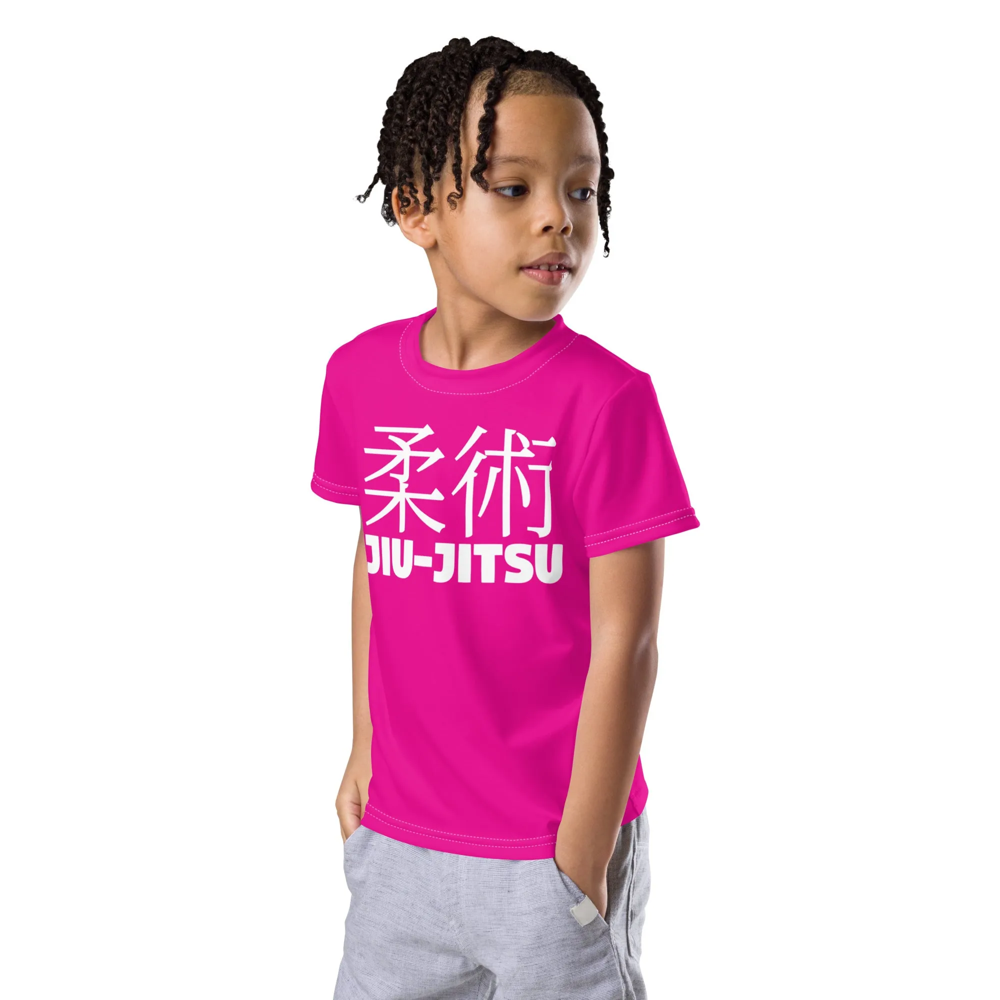 Dynamic Comfort: Boy's Short Sleeve Classic Jiu-Jitsu Rash Guard - Hollywood Cerise