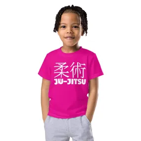 Dynamic Comfort: Boy's Short Sleeve Classic Jiu-Jitsu Rash Guard - Hollywood Cerise